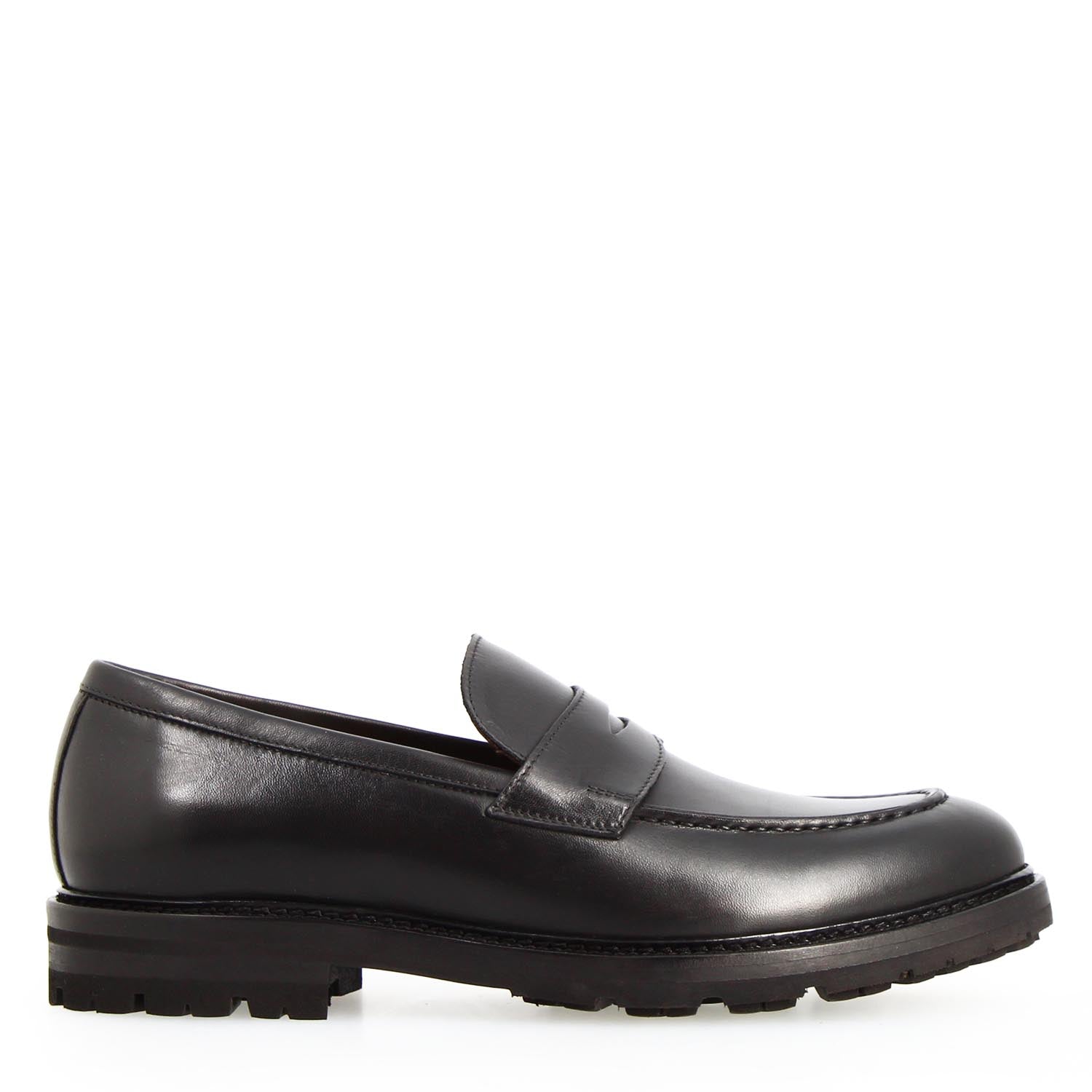 Leonardo Shoes Dioniso Mocassino Uomo Nero Pelle Vegetale
