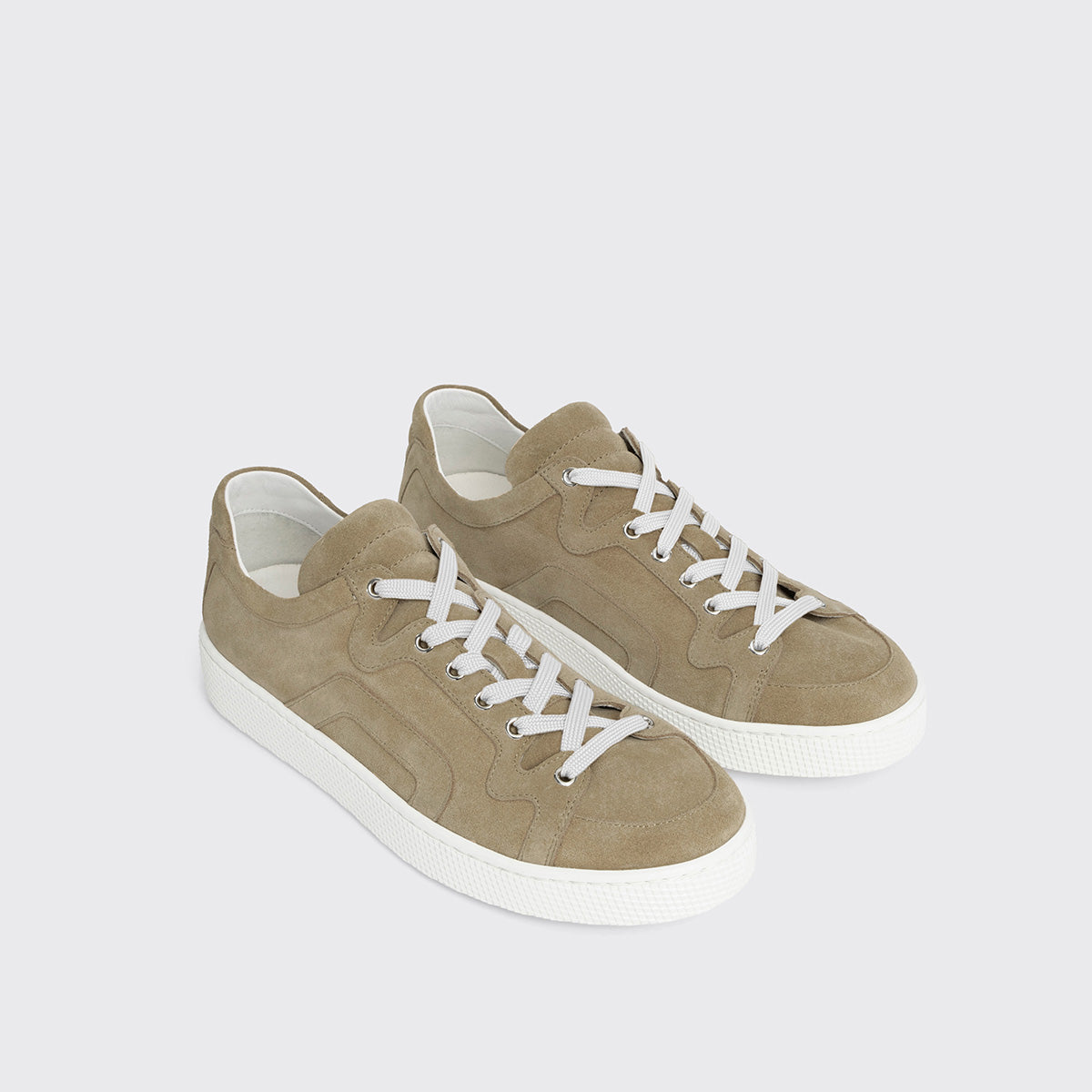 Pierre Hardy Alpha sneakers donna pelle sabbia suola bianca