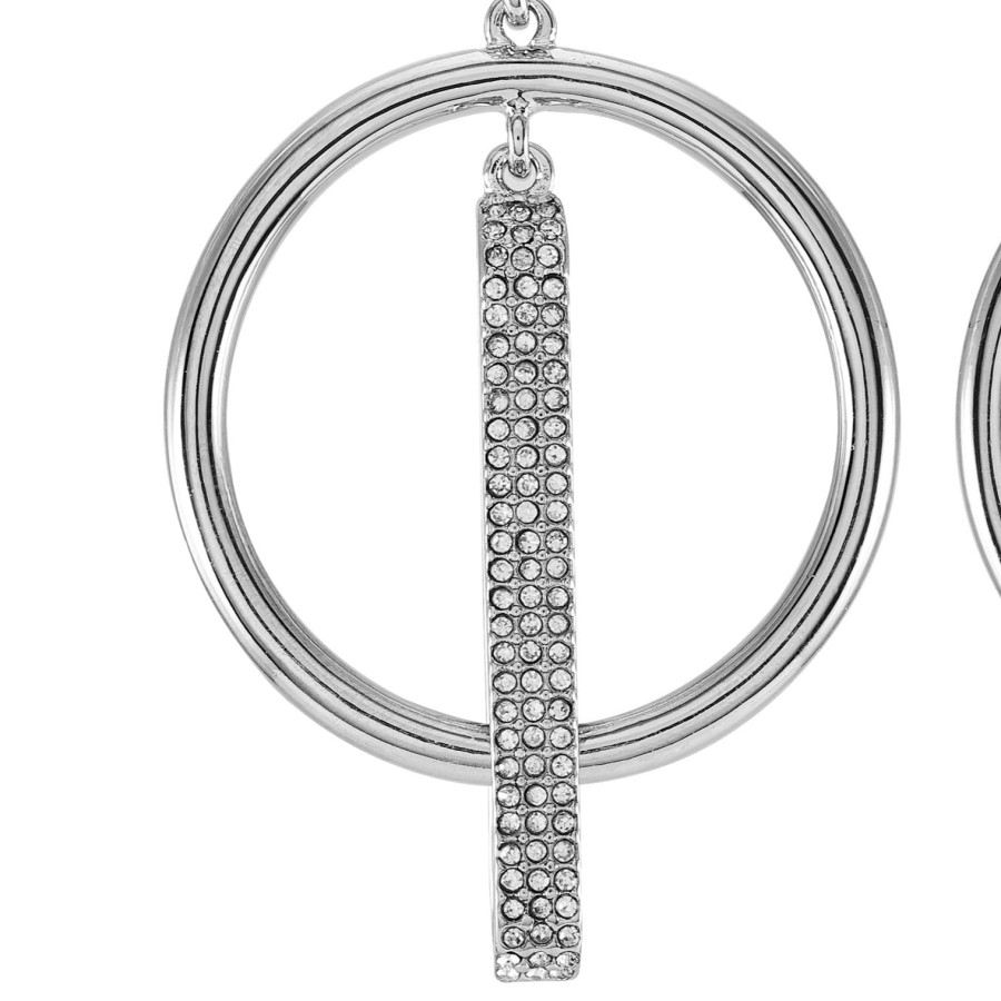 Vince Camuto Orecchini Clip Cerchio Argento Pietra Vetro