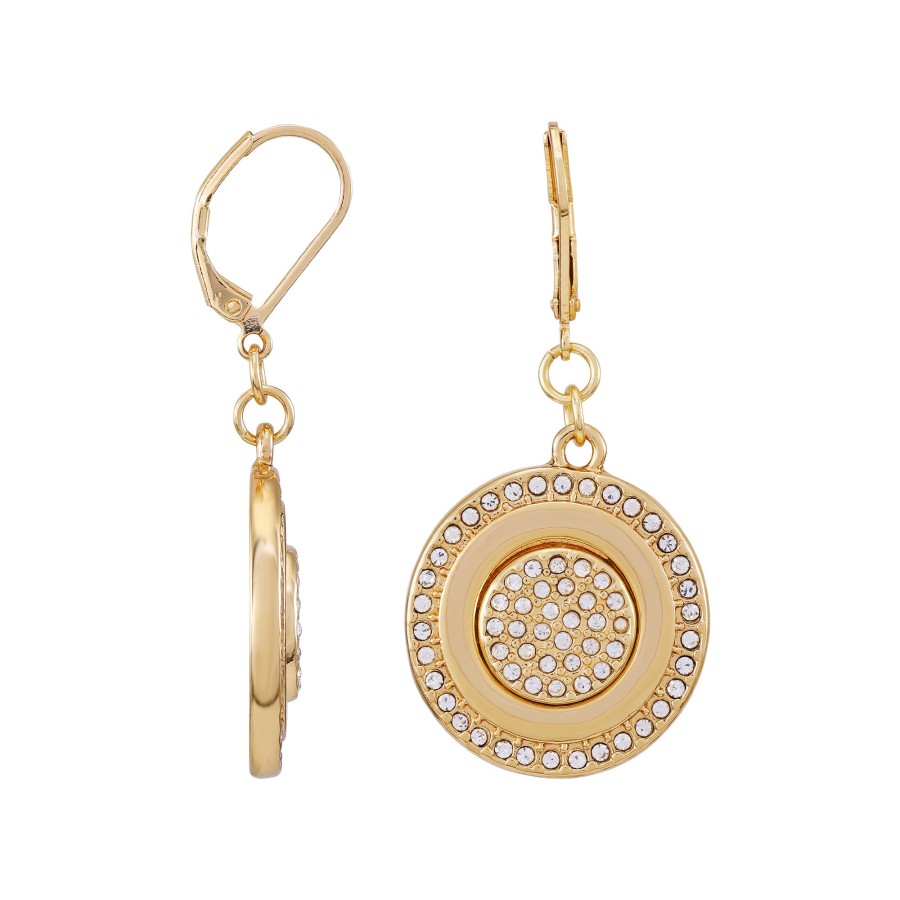 Vince Camuto orecchini a moneta oro pietra pavé