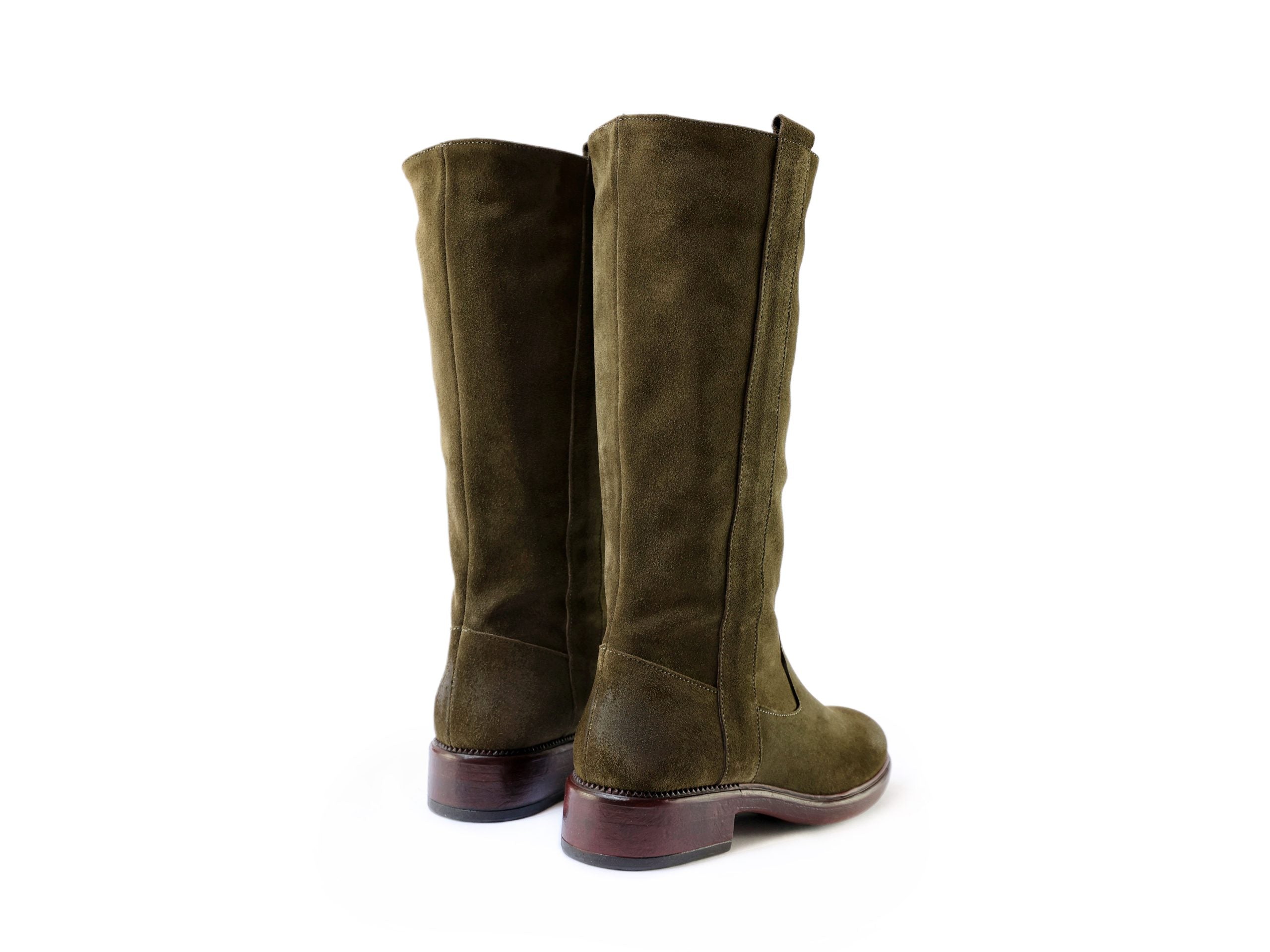 Ton Goût Baby Olive stivaletti donna camoscio oliva