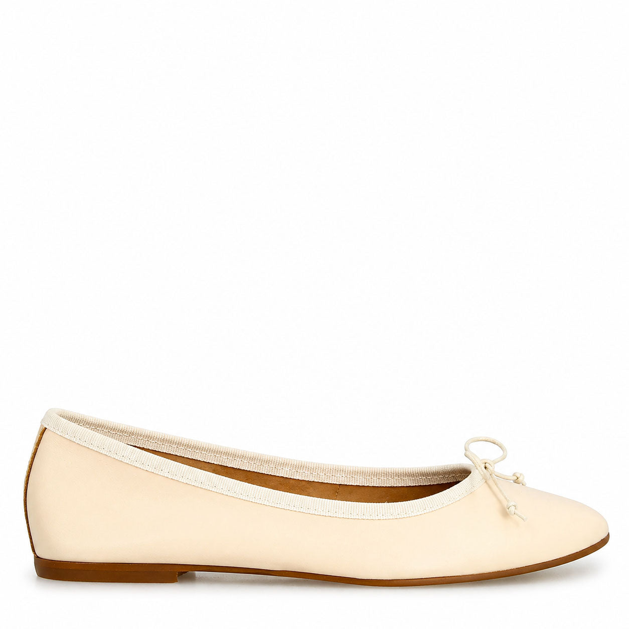 Leonardo Shoes Fiocco ballerine donna pelle beige tacco basso