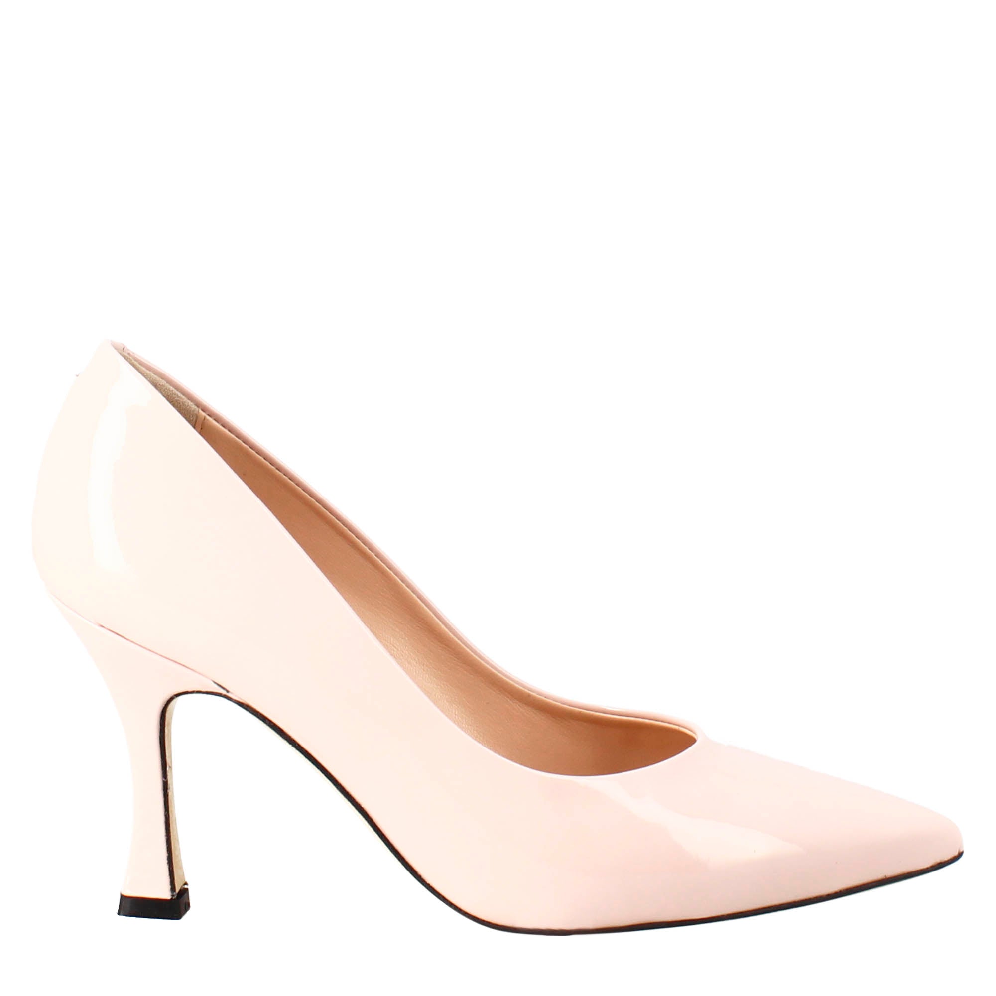 Leonardo Shoes Decollete Donna Rosa Vernice Punta Tacco 9 cm