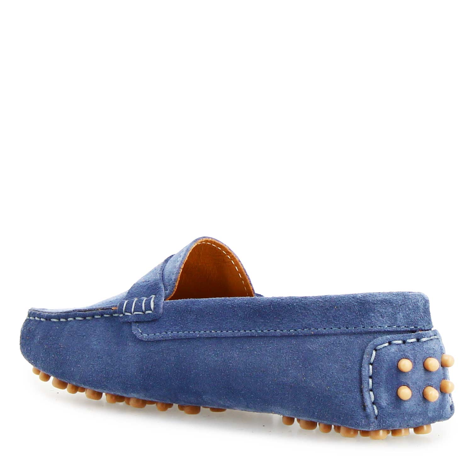 Leonardo Shoes Garda D. Mocassini Donna camoscio celeste