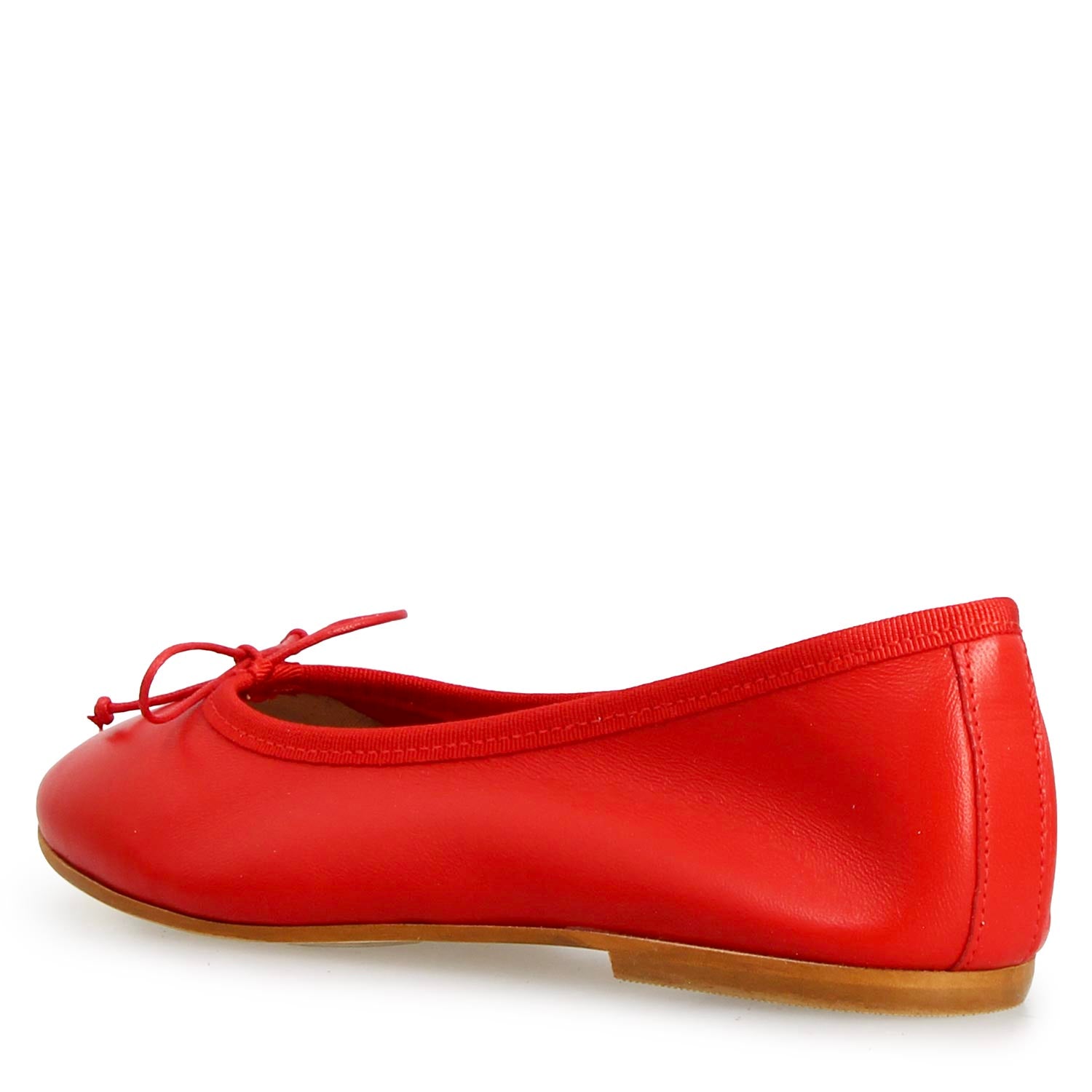 Leonardo Shoes Ballerine Donna Fiocco pelle rossa tacco basso