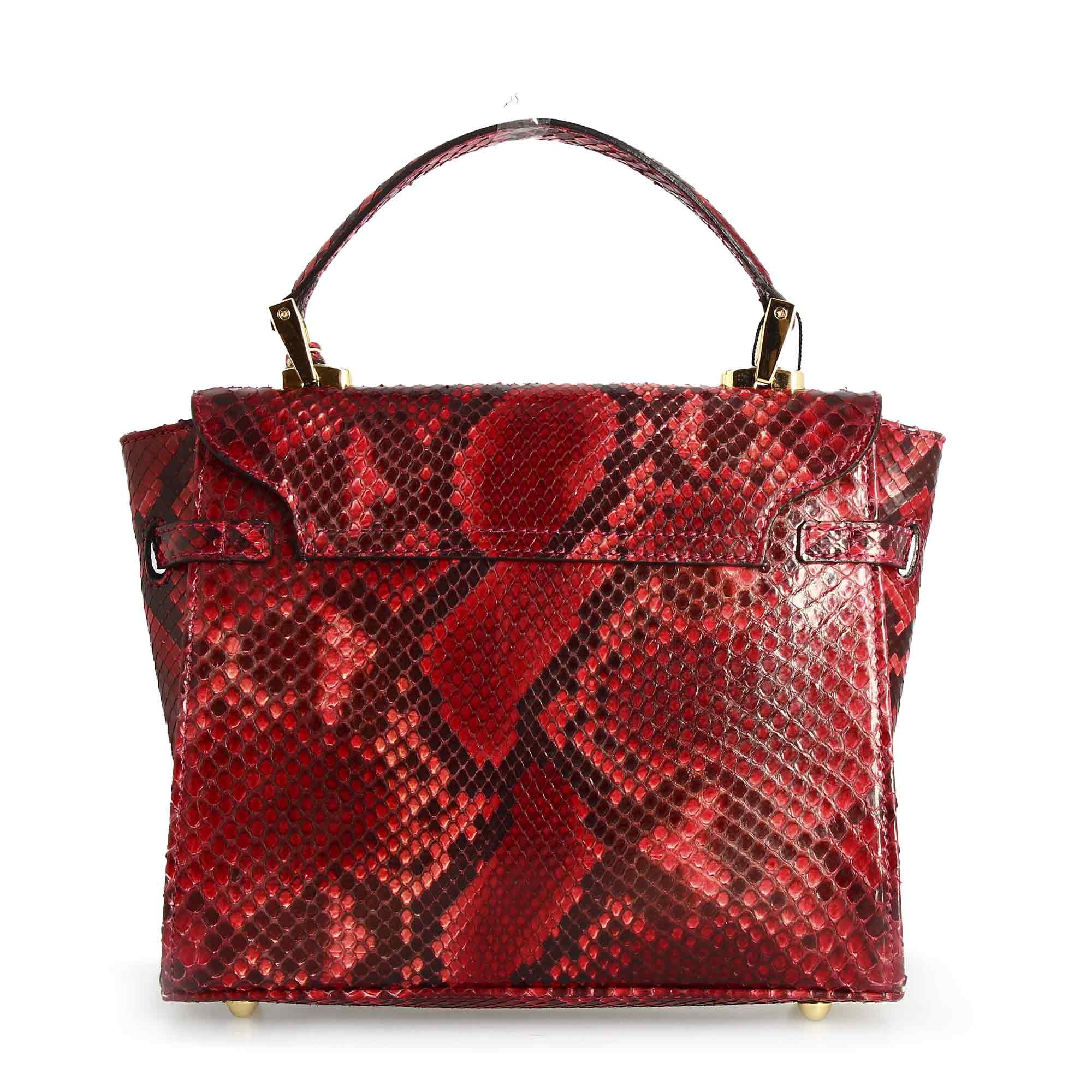 Leonardo Shoes Borse Donna borsa pitone rossa tracolla