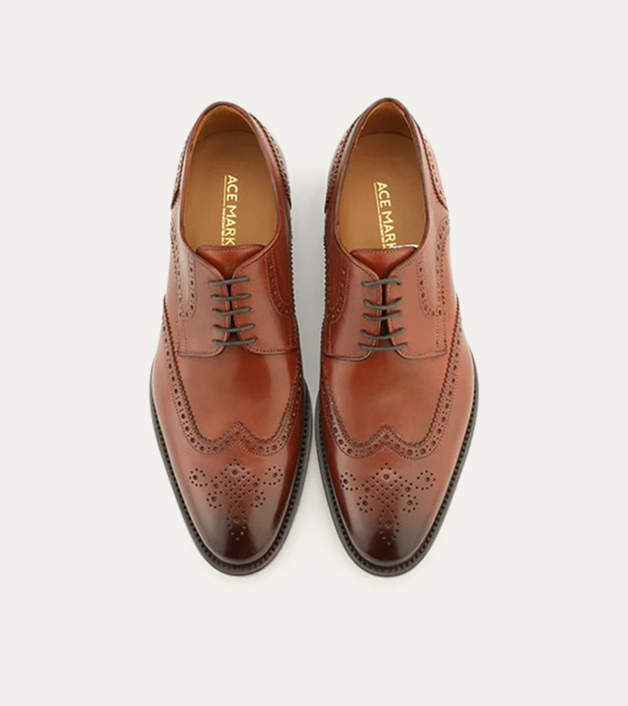 Ace Marks Vincent derby uomo cognac brogue pelle