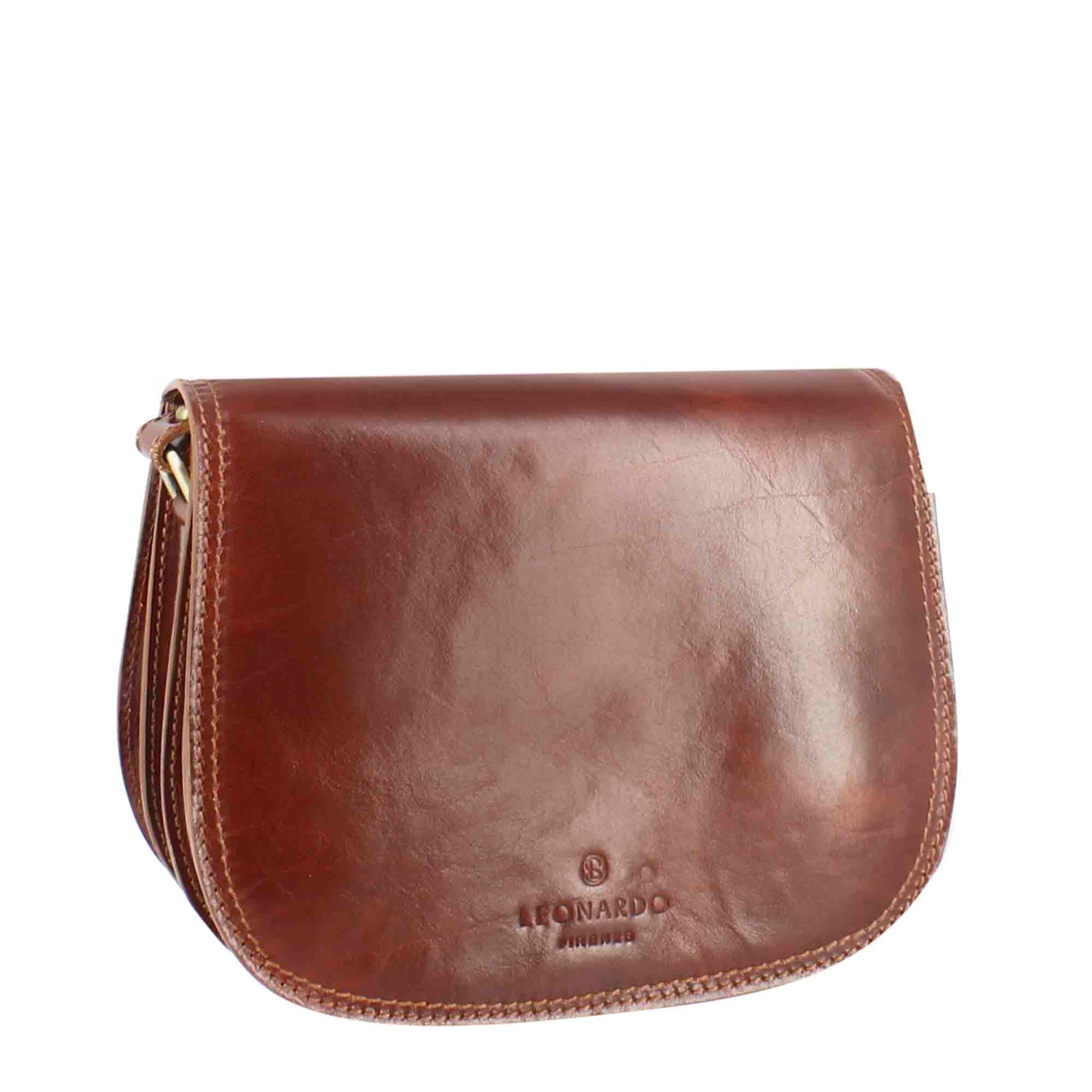 Leonardo Essential Borsa Spalla Pelle Marrone Scuro Tracolla Media