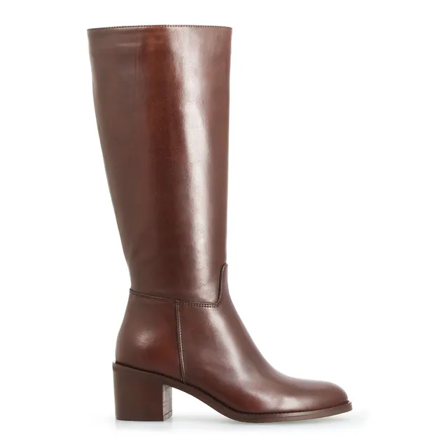 Leonardo Shoes Messala stivali donna pelle marrone tacco 6 cm