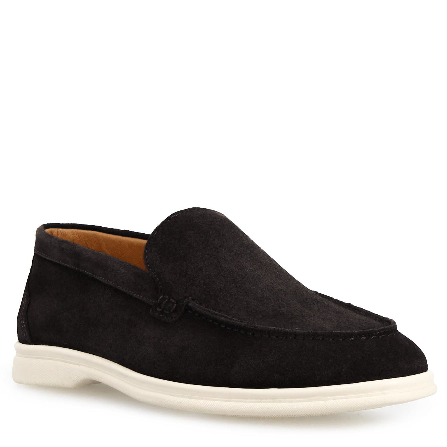 Leonardo Shoes Elite Nero mocassini uomo camoscio nero