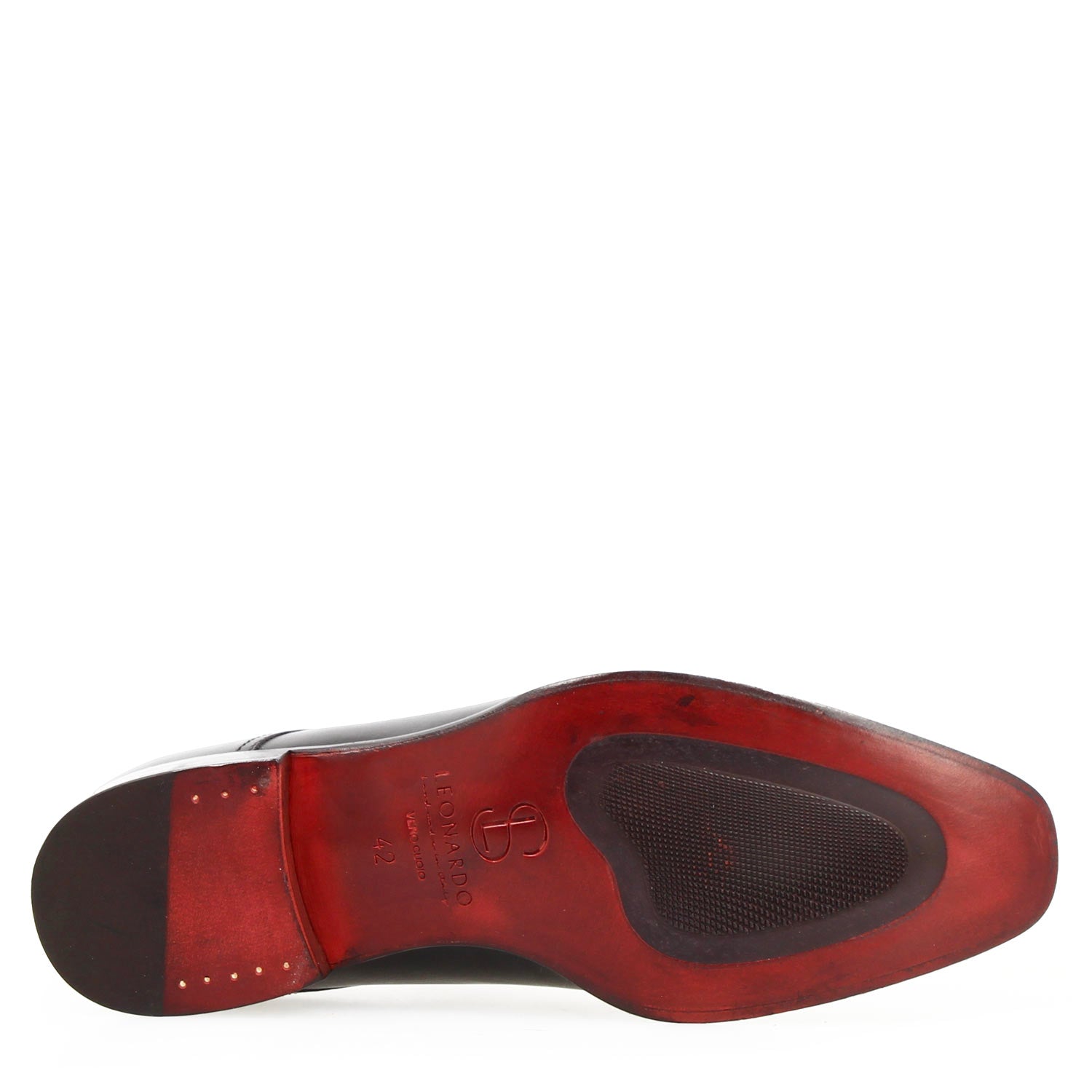 Leonardo Shoes Achille Nero Doppia Fibbia Pelle da Cerimonia Uomo