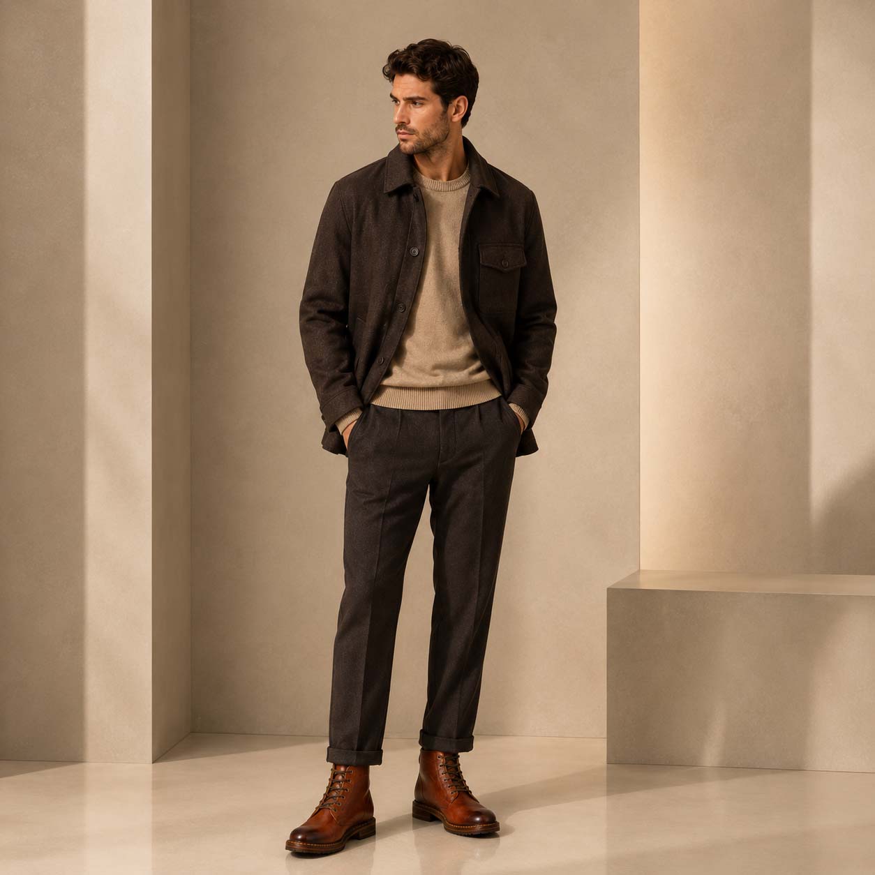 Leonardo Shoes Seneca Marrone Polacchino Uomo in Pelle