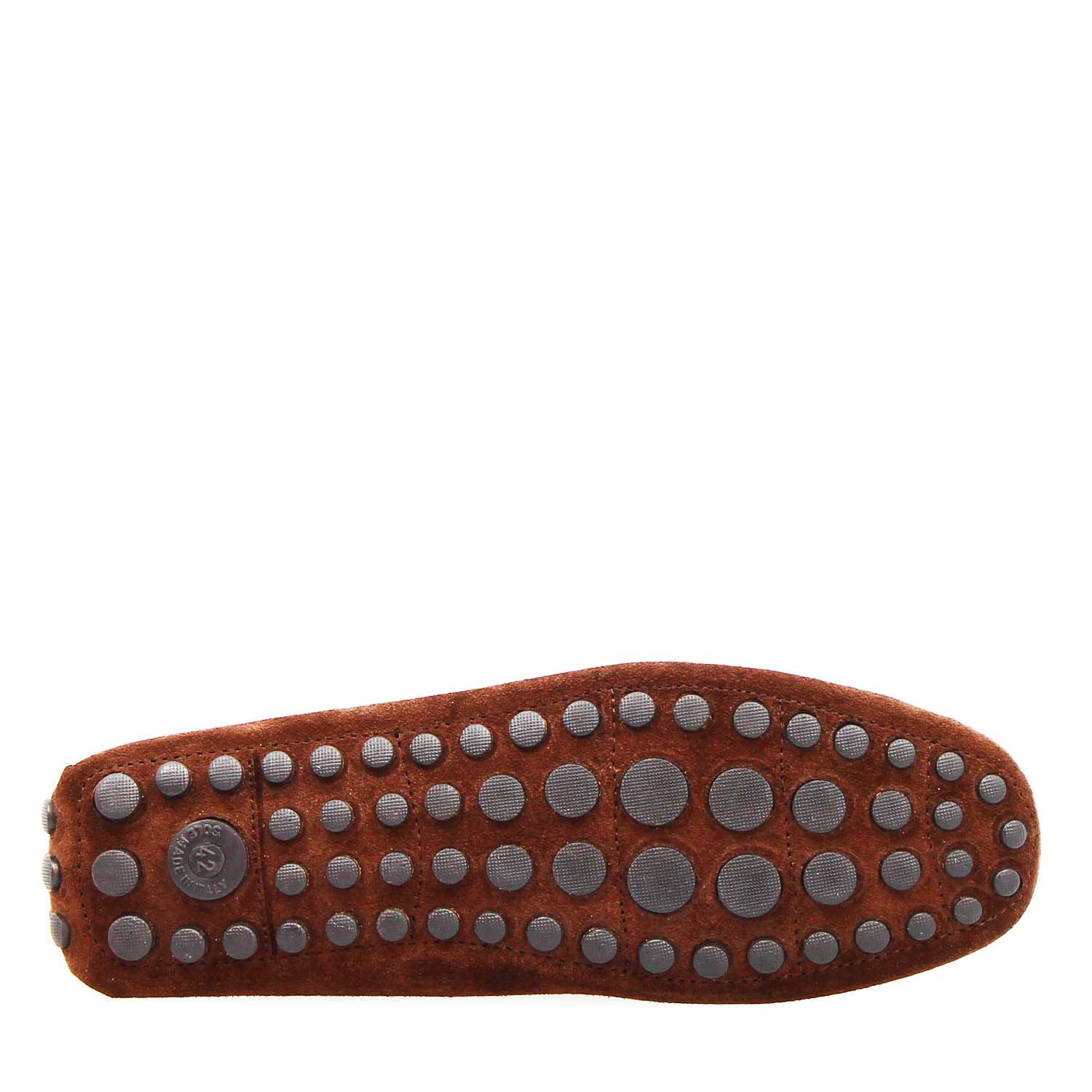Leonardo Shoes Garda Mocassini Uomo Camoscio Marrone Scuro