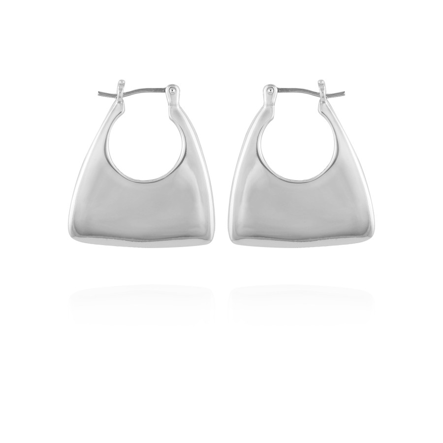 Vince Camuto Orecchini Cerchio Bottone Argento Minimal
