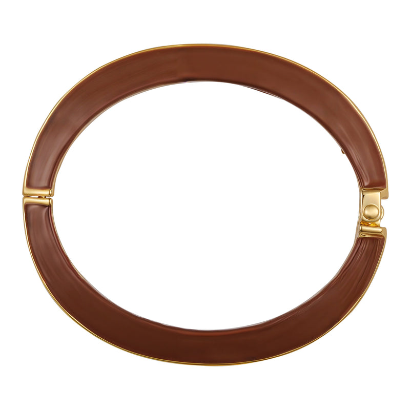 Vince Camuto bracciale cerniera marrone smalto oro