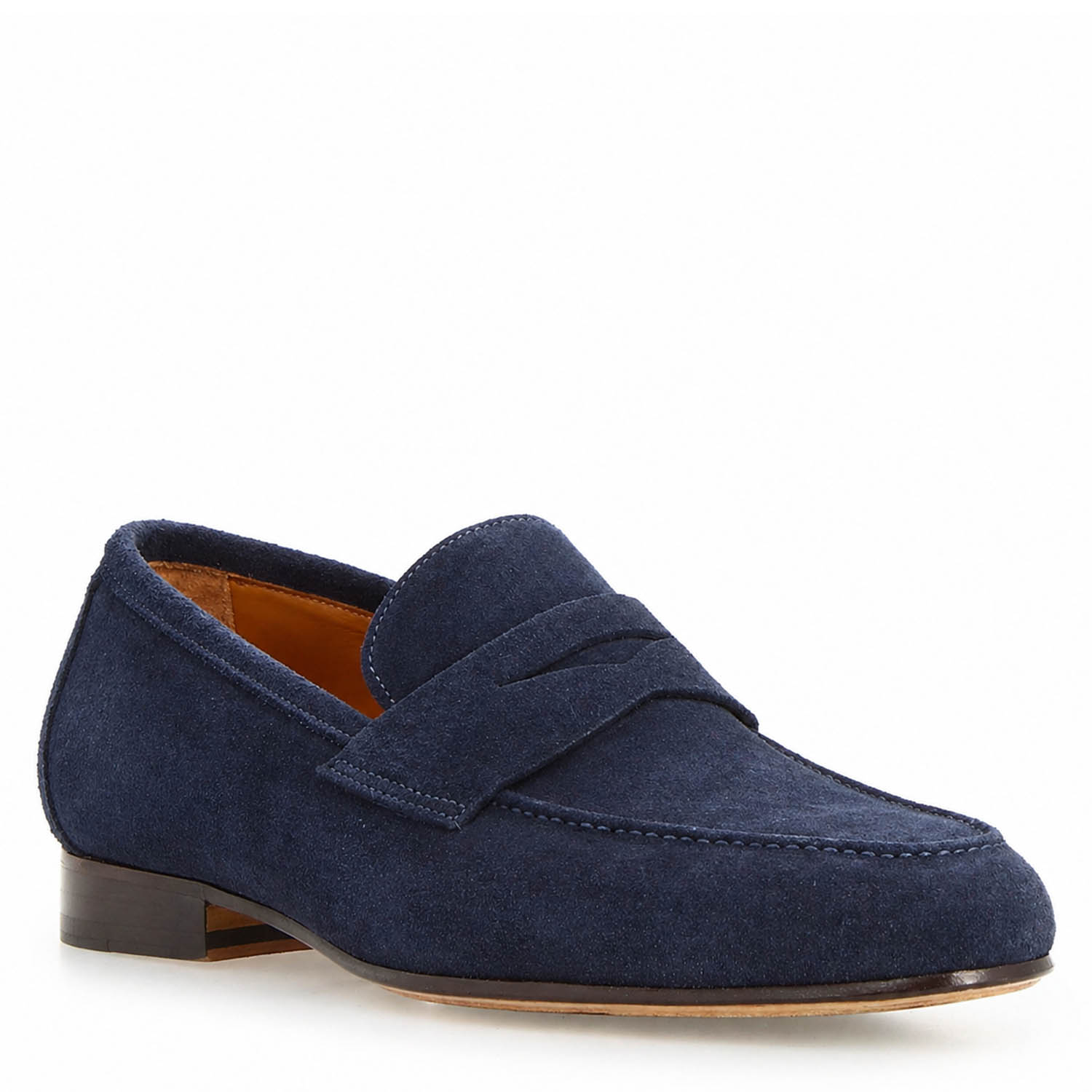 Leonardo Shoes Manfredo Blu mocassini uomo camoscio blu