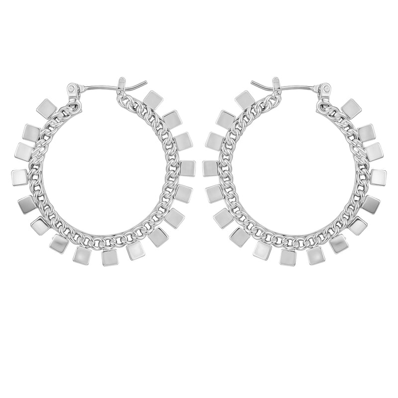 Vince Camuto Orecchini a Cerchio Argento Quadrati