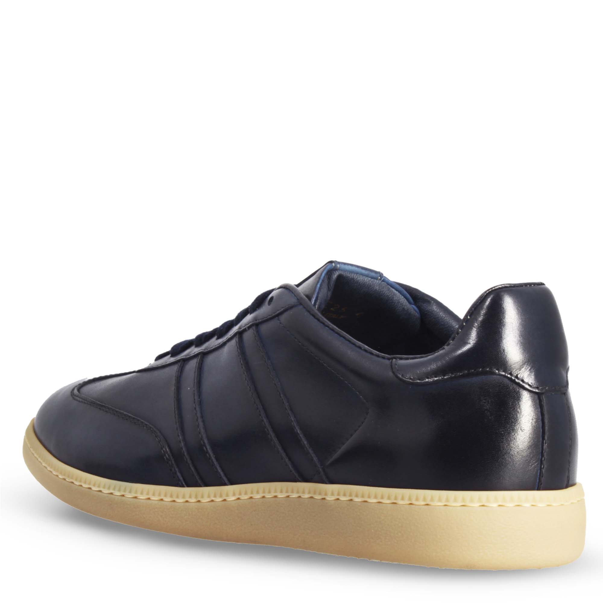 Leonardo Shoes Bizantino sneaker uomo blu pelle suola antiscivolo