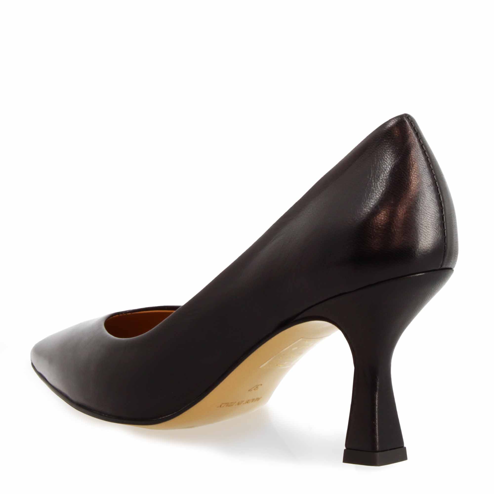 Leonardo Shoes décolleté pelle nera tacco 9 cm