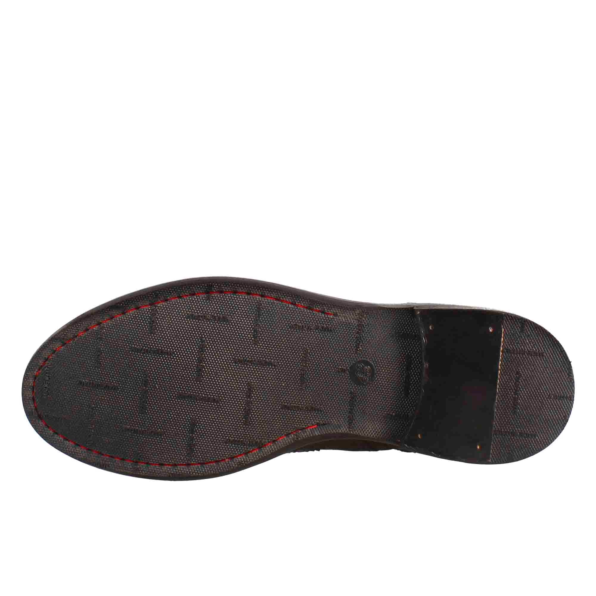 Leonardo Shoes Stivaletti uomo anfibi pelle bronzata lacci