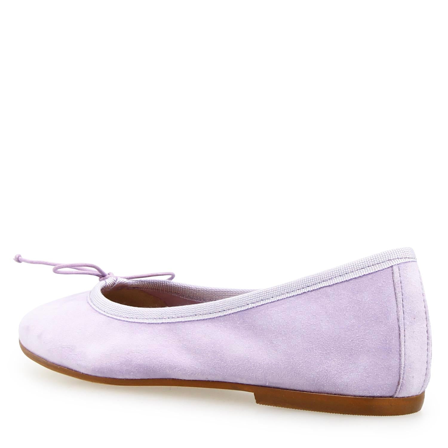 Leonardo Shoes Fiocco ballerine donna camoscio lilla tacco 1cm
