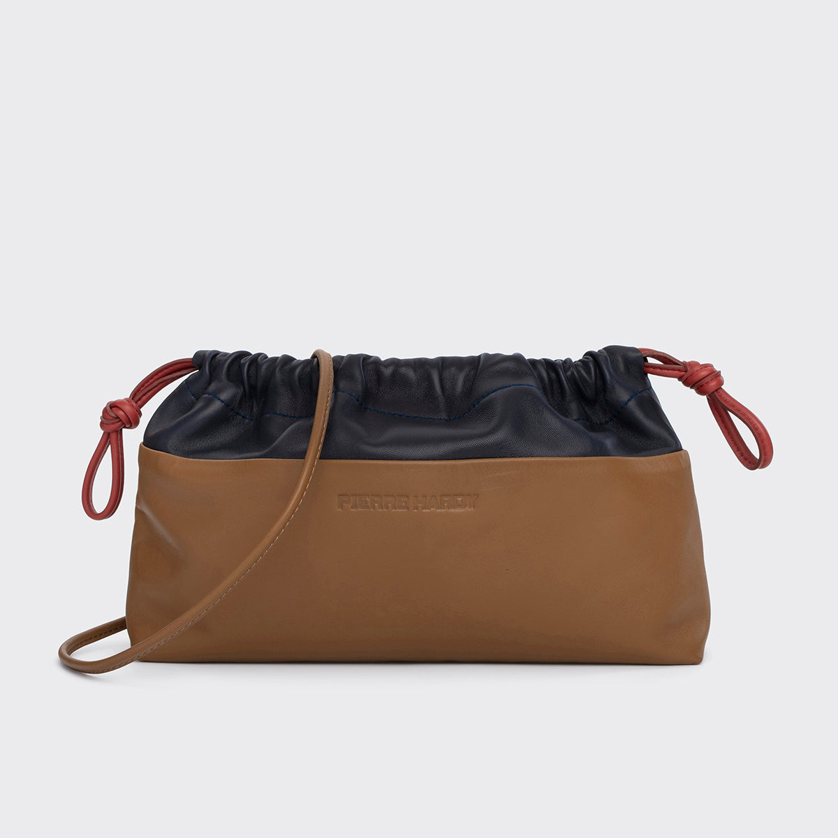 Pierre Hardy Twin Clutch Pochette Pelle Cammello