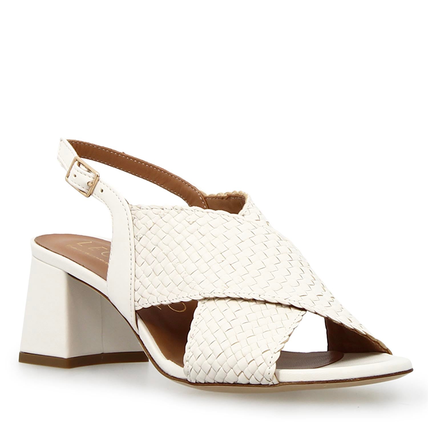 Leonardo Shoes Sandali Donna Demetra pelle bianca tacco 5 cm