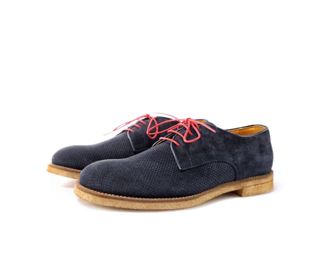 Ton Goût Derby Mister Blue scarpe uomo camoscio blu