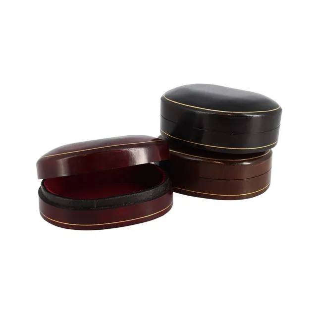 Leonardo portagioie ovale cuoio nero marrone bordeaux 12x9 cm