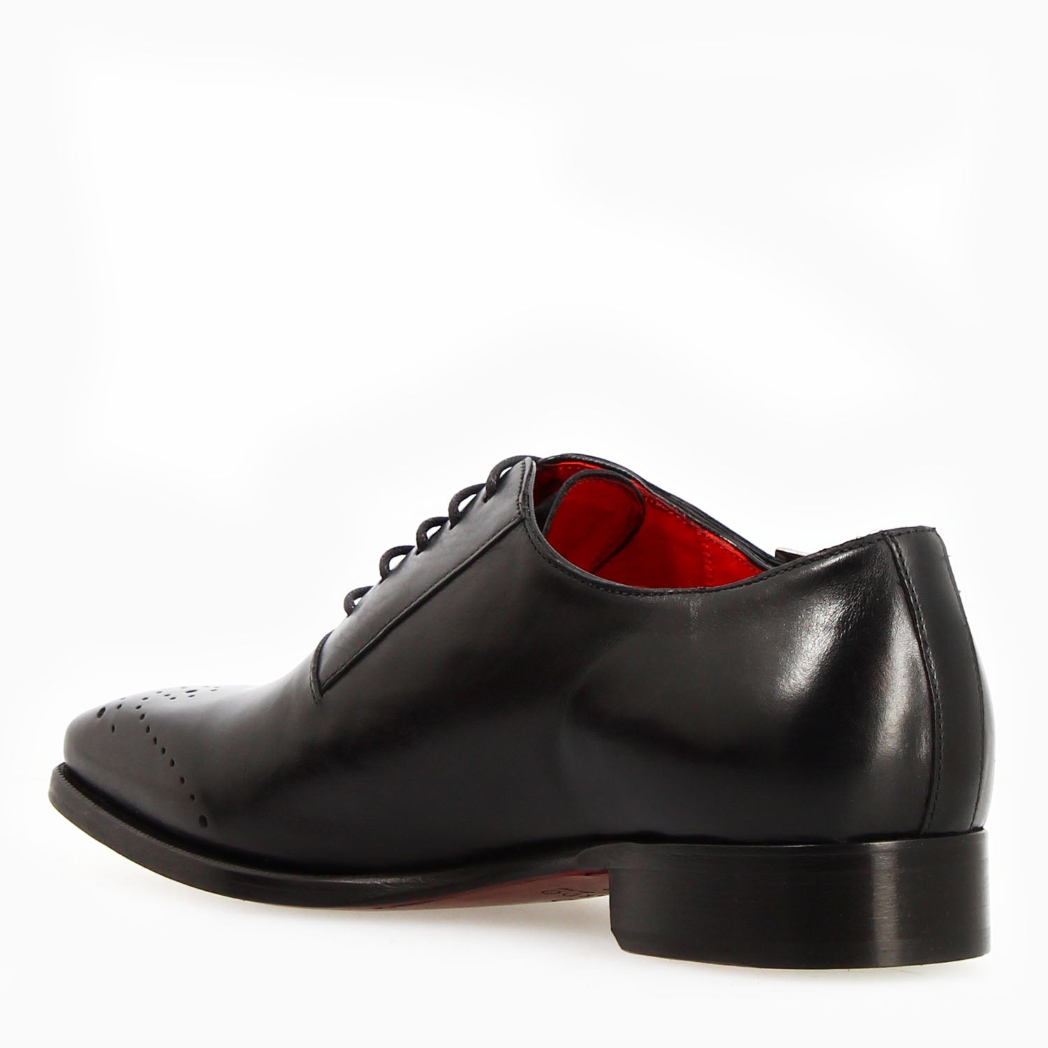 Leonardo Shoes Appiano francesine uomo nere pelle semibrogue