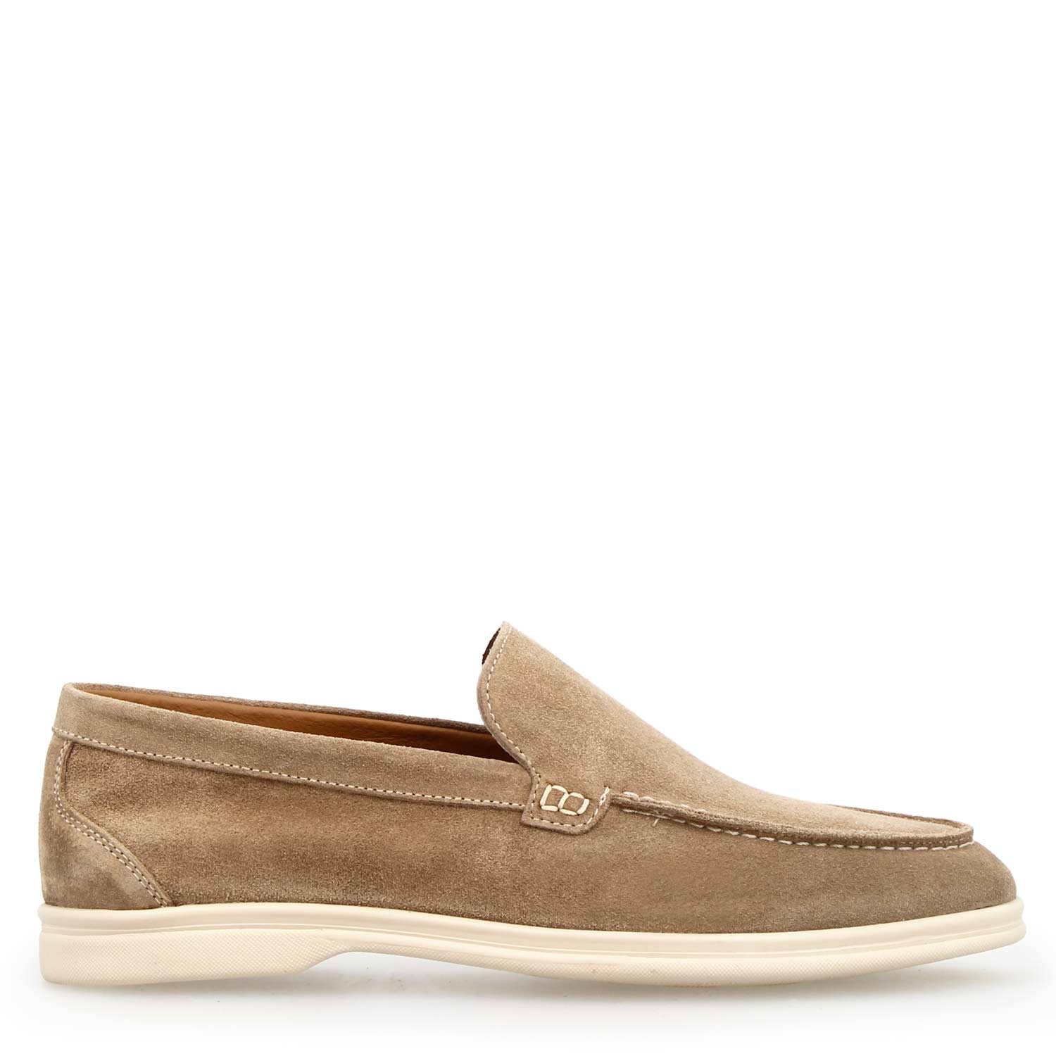 Leonardo Elite mocassino uomo camoscio marrone chiaro
