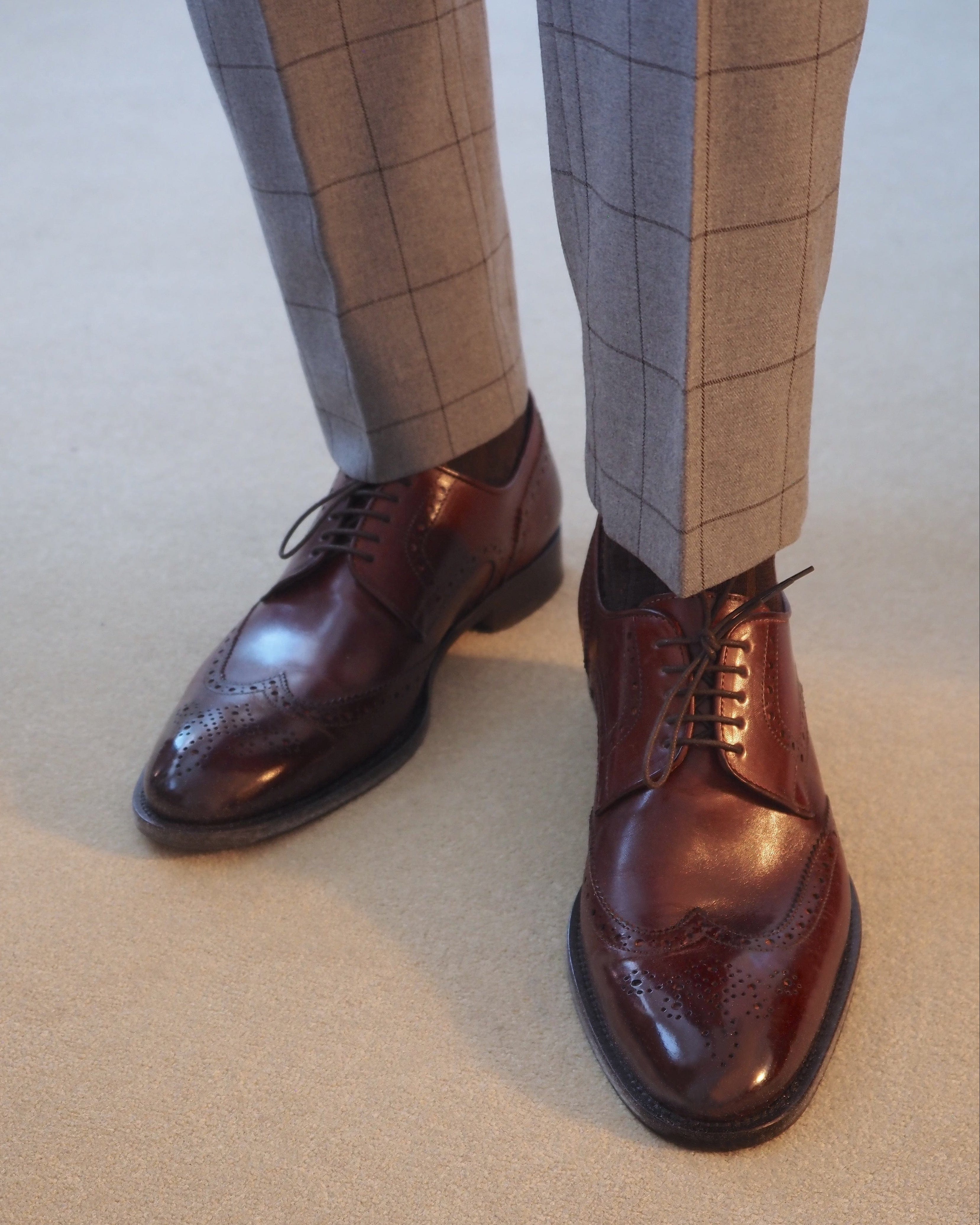 Ace Marks Vincent derby uomo cognac brogue pelle