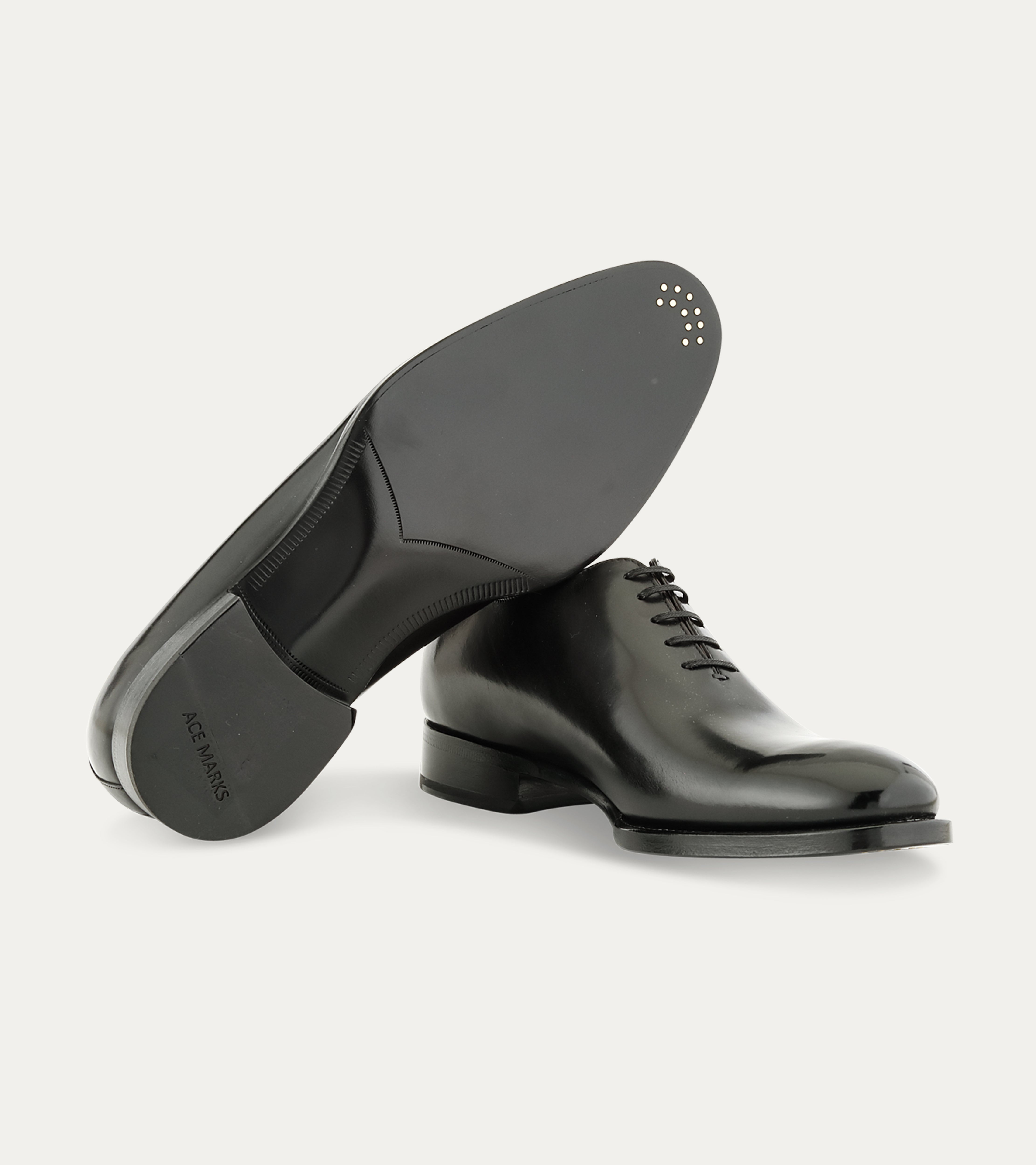 Ace Marks Tom Wholecut Oxford Black scarpe uomo pelle