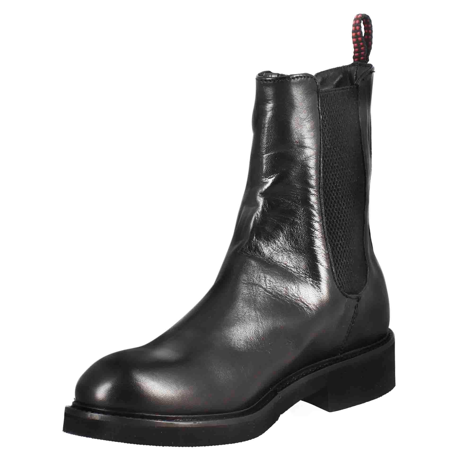 Leonardo Shoes Paupa stivaletti donna pelle nero chelsea