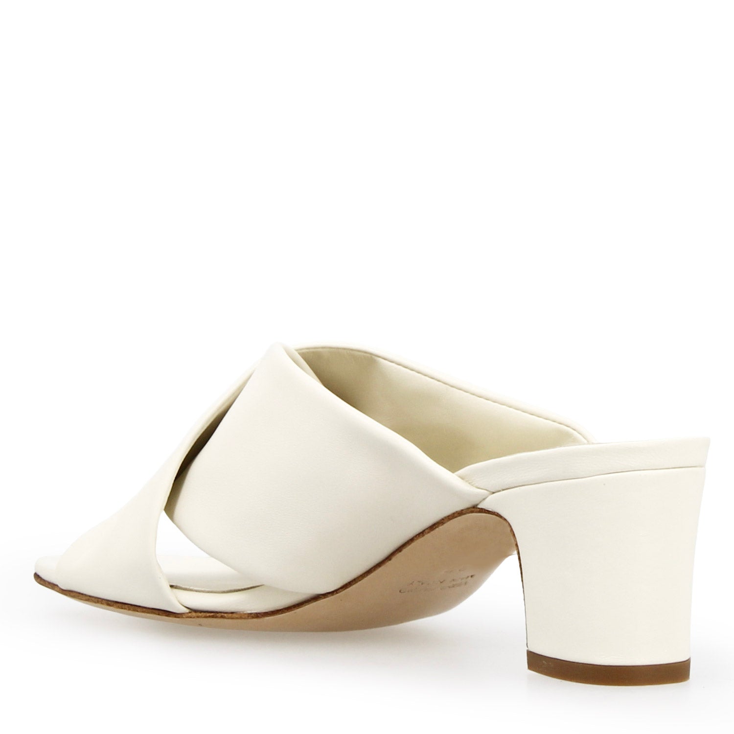Leonardo Shoes Antiochia mules donna pelle bianco tacco 5 cm