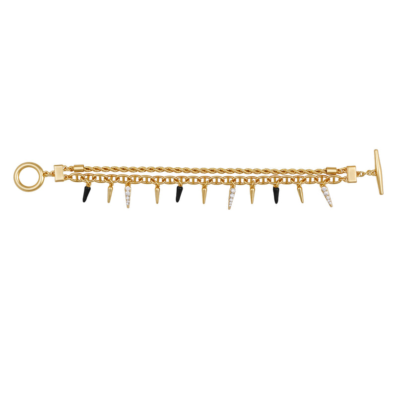 Vince Camuto bracciale donna oro cristallo multi-filo regolabile