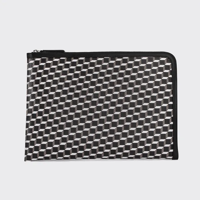 Pierre Hardy Laptop Case pochette pelle nera A4
