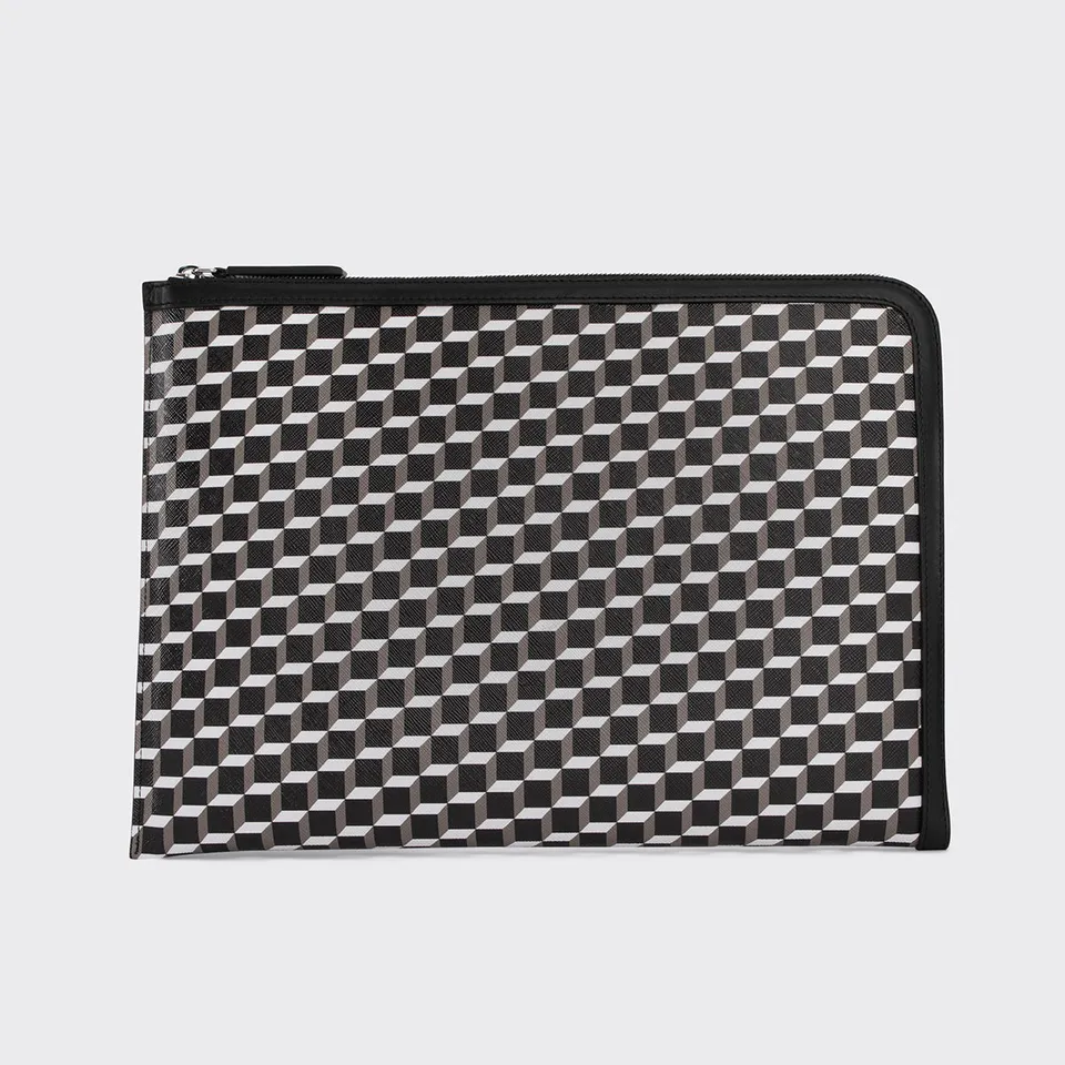 Pierre Hardy Laptop Case pochette pelle nera A4