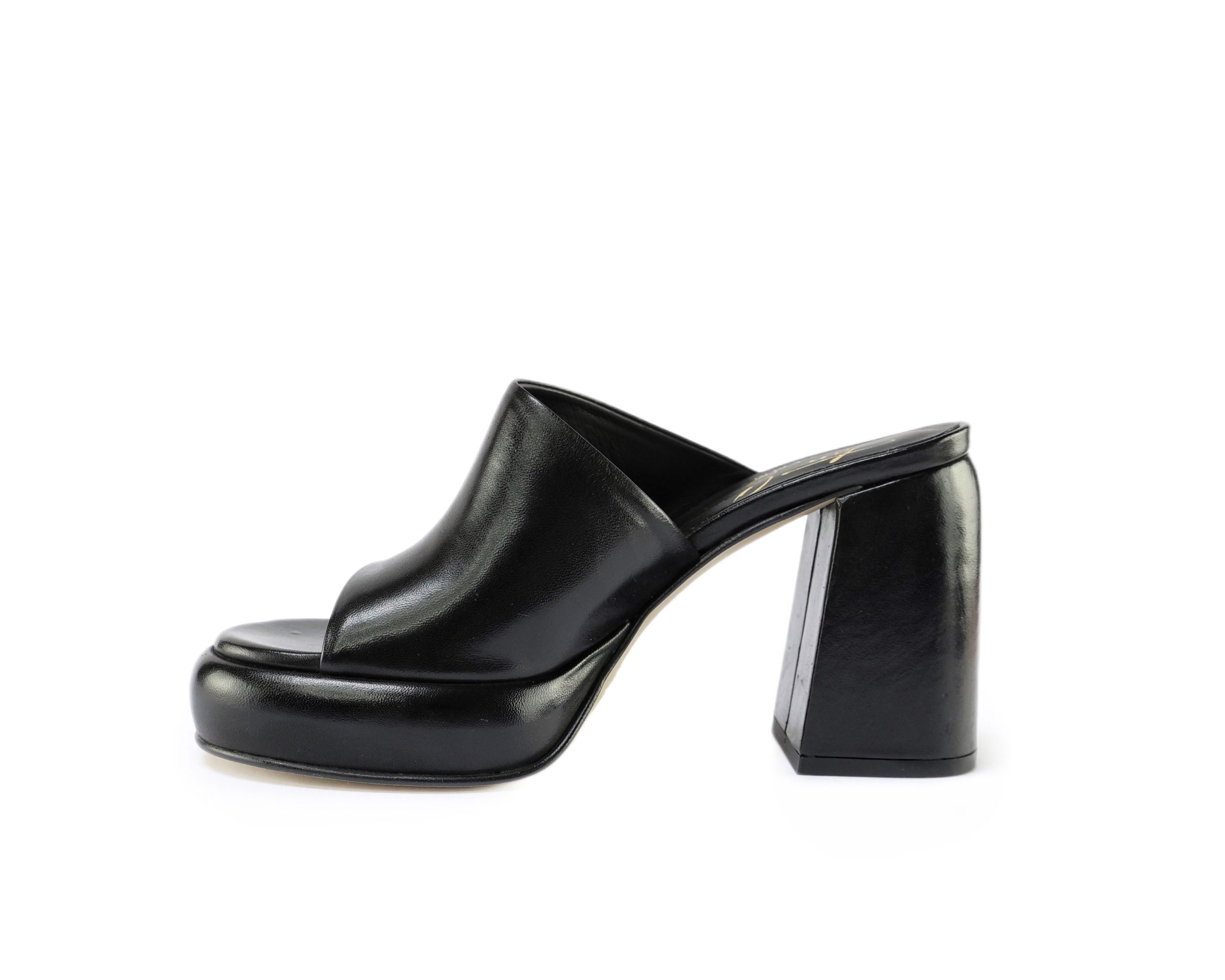 Ton Goût Cream sabot donna nappa nero plateau