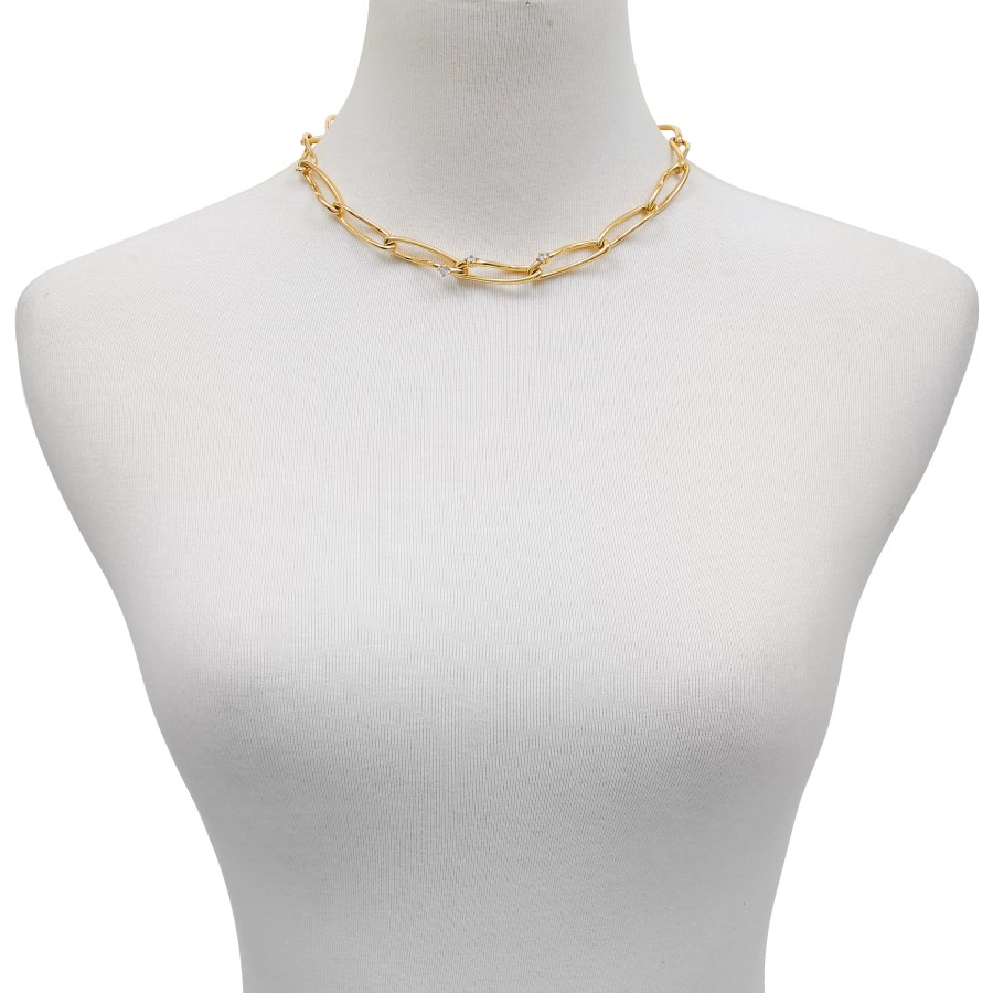 Vince Camuto Collana Catena Maglie Intrecciate Color Oro Donna