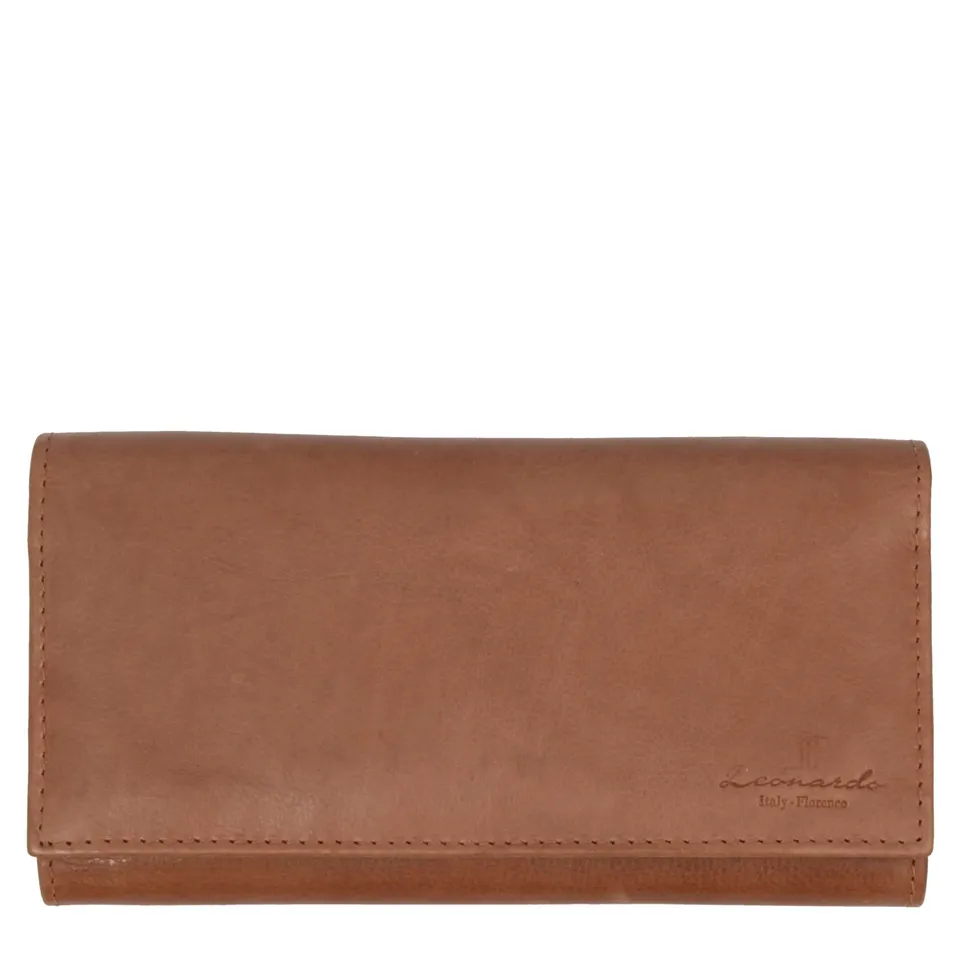 Leonardo Shoes Portafoglio Donna Verde Pelle Nappa Carte