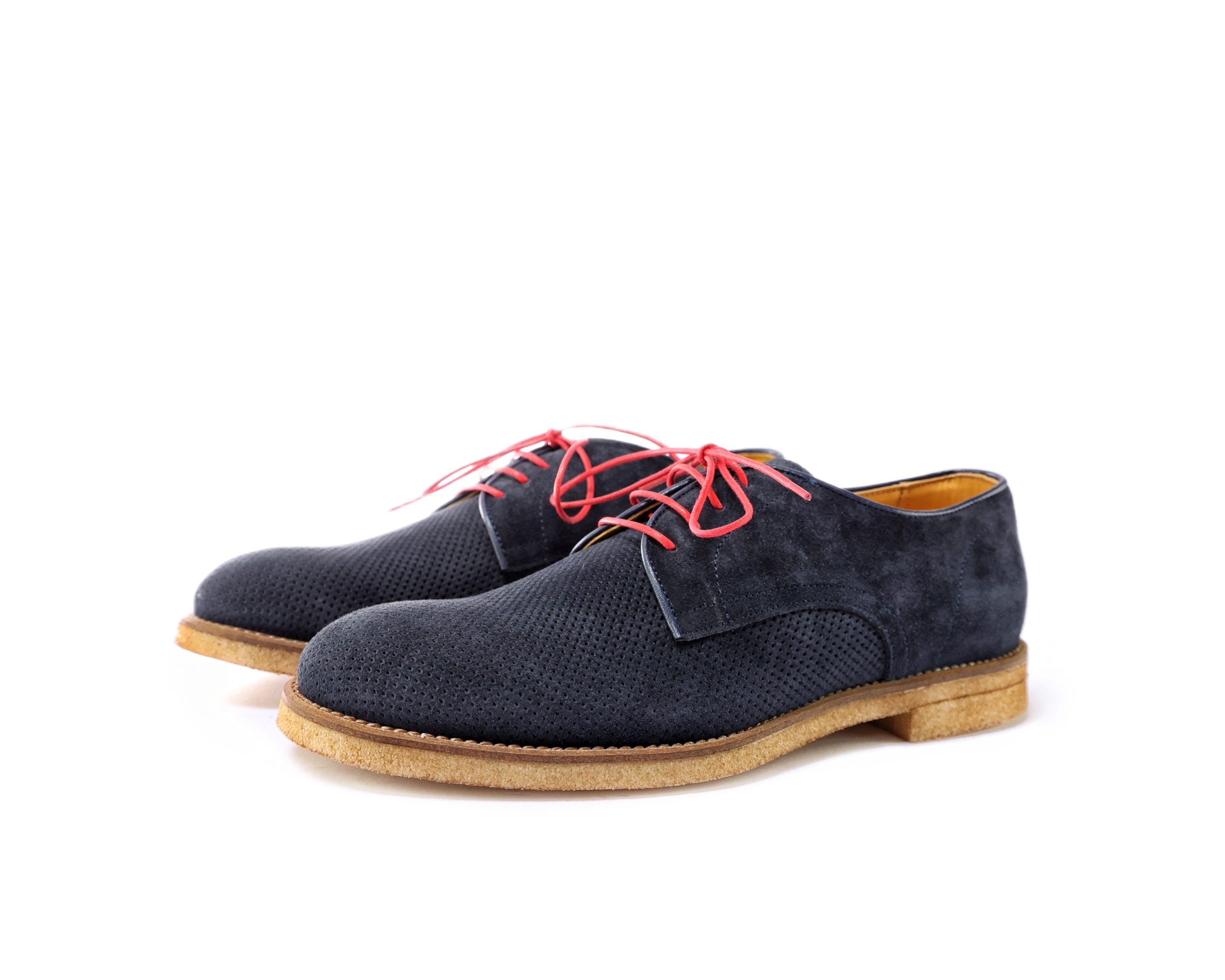 Ton Goût Derby Mister Blue scarpe uomo camoscio blu