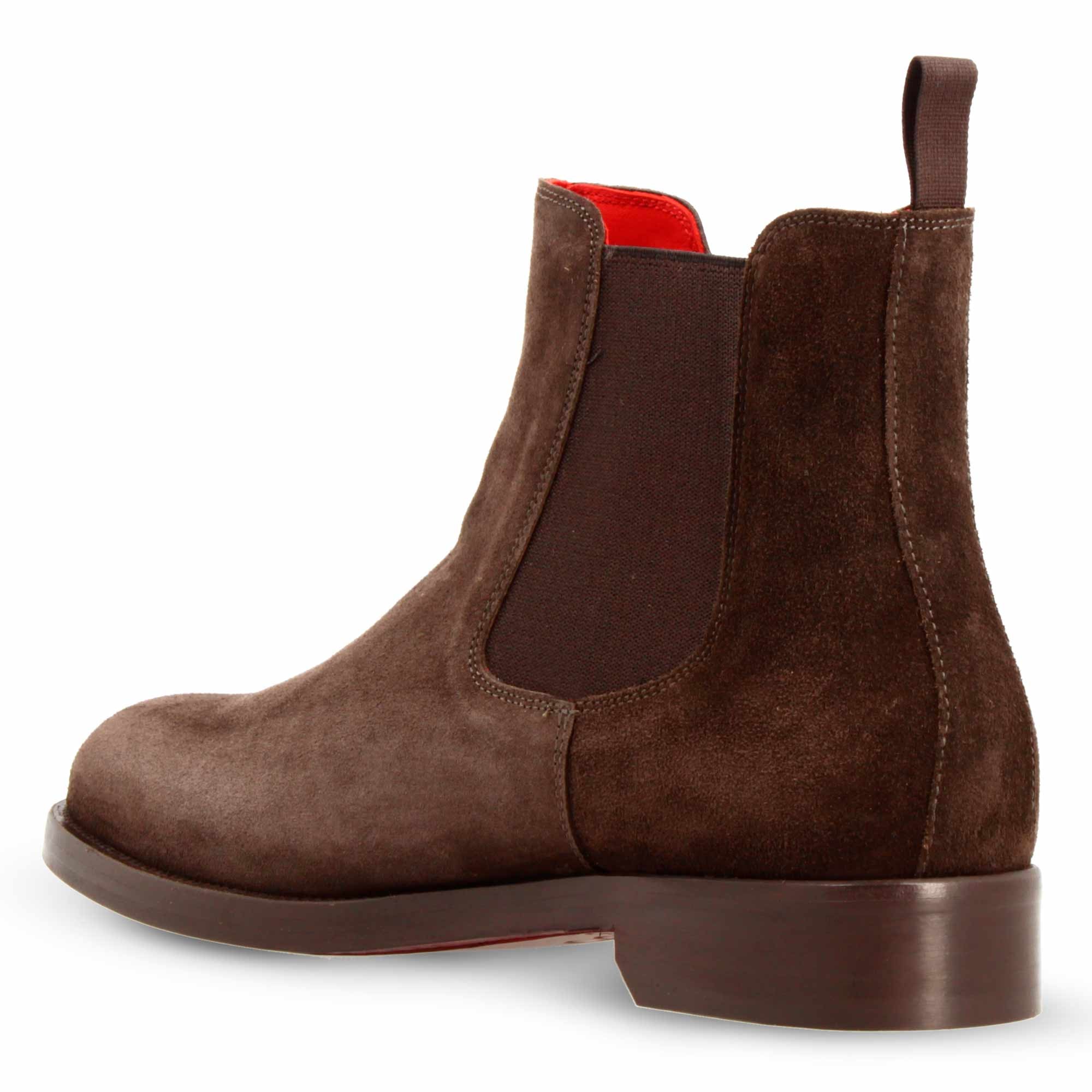 Leonardo Shoes stivaletto chelsea scamosciato marrone