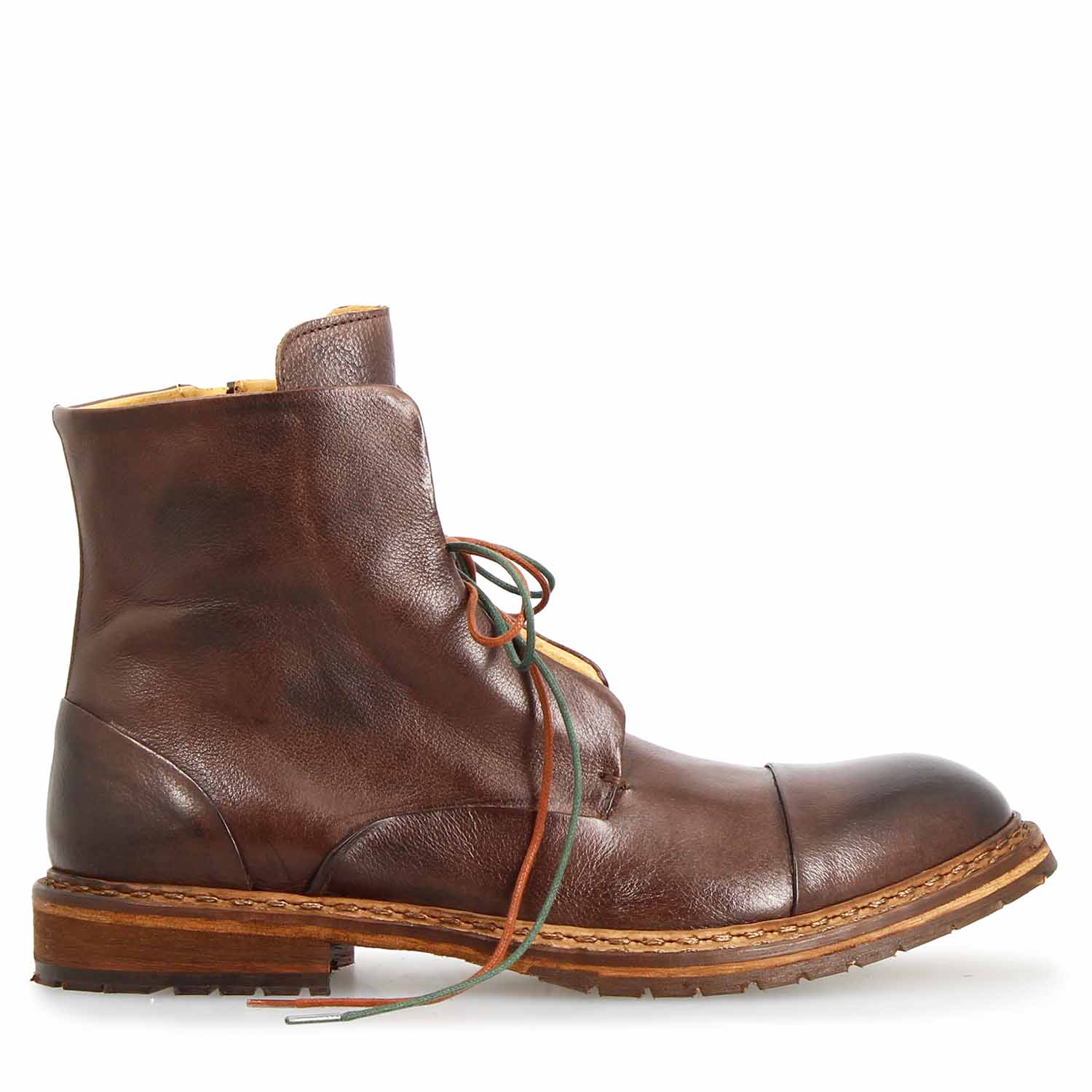 Leonardo Shoes Stivaletti Uomo Febo Polacchino Marrone Scuro