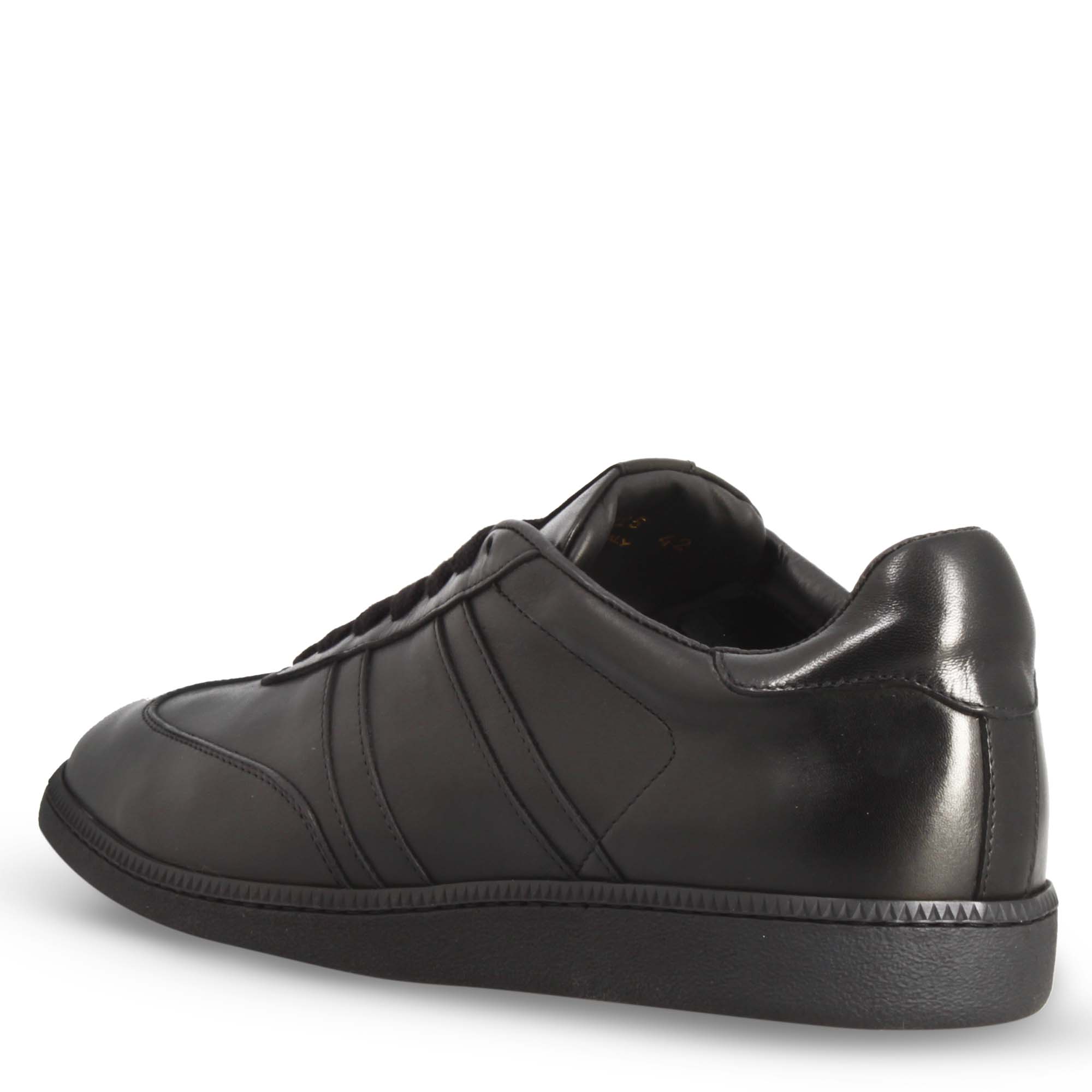 Leonardo Shoes Bizantino Nero sneakers uomo pelle nero