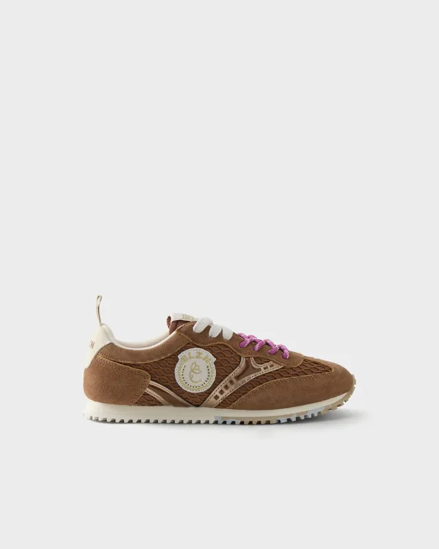 Elvio Zanon Sneakers Running in Suede e Rete Traforata