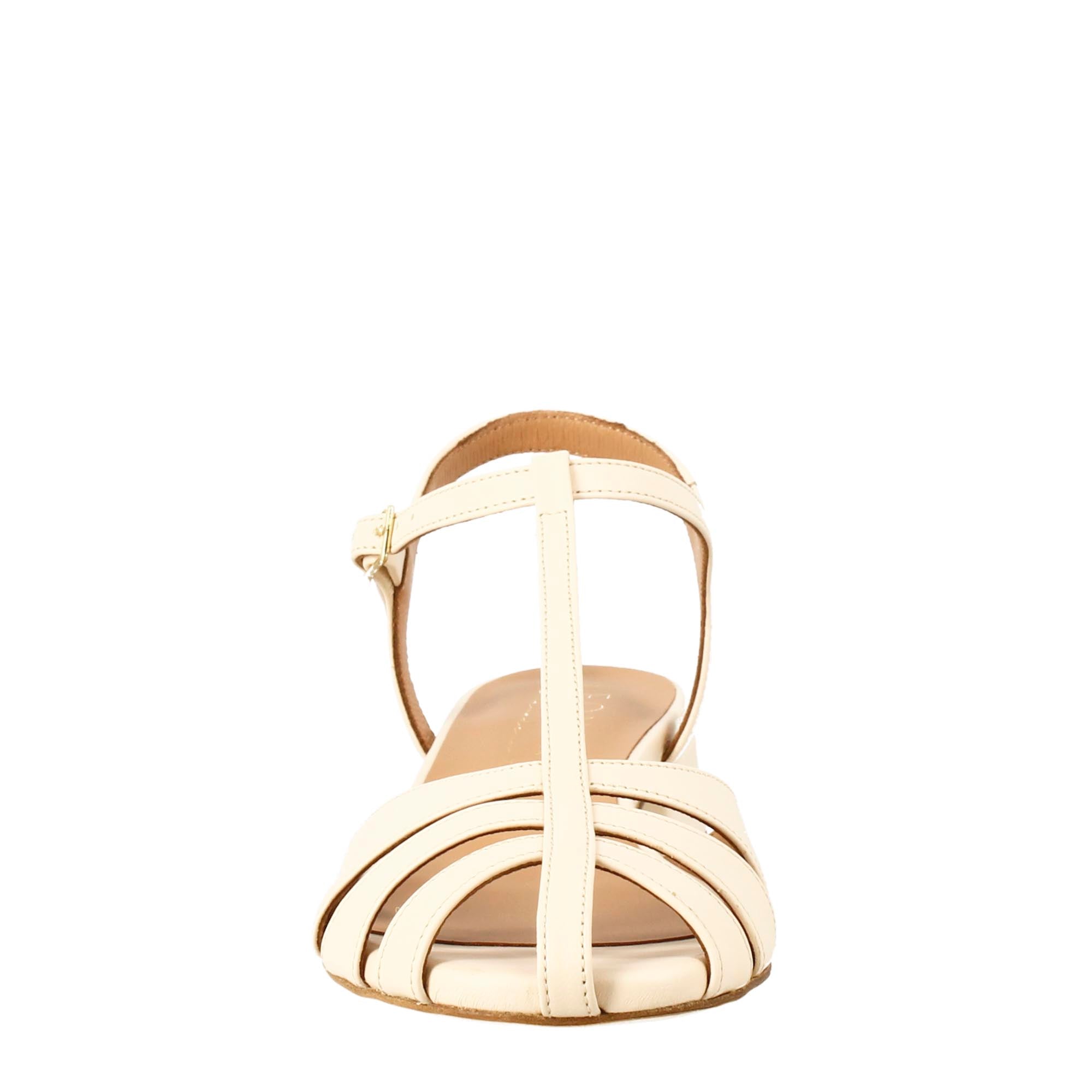 Leonardo Shoes sandalo donna pelle cipria gabbia