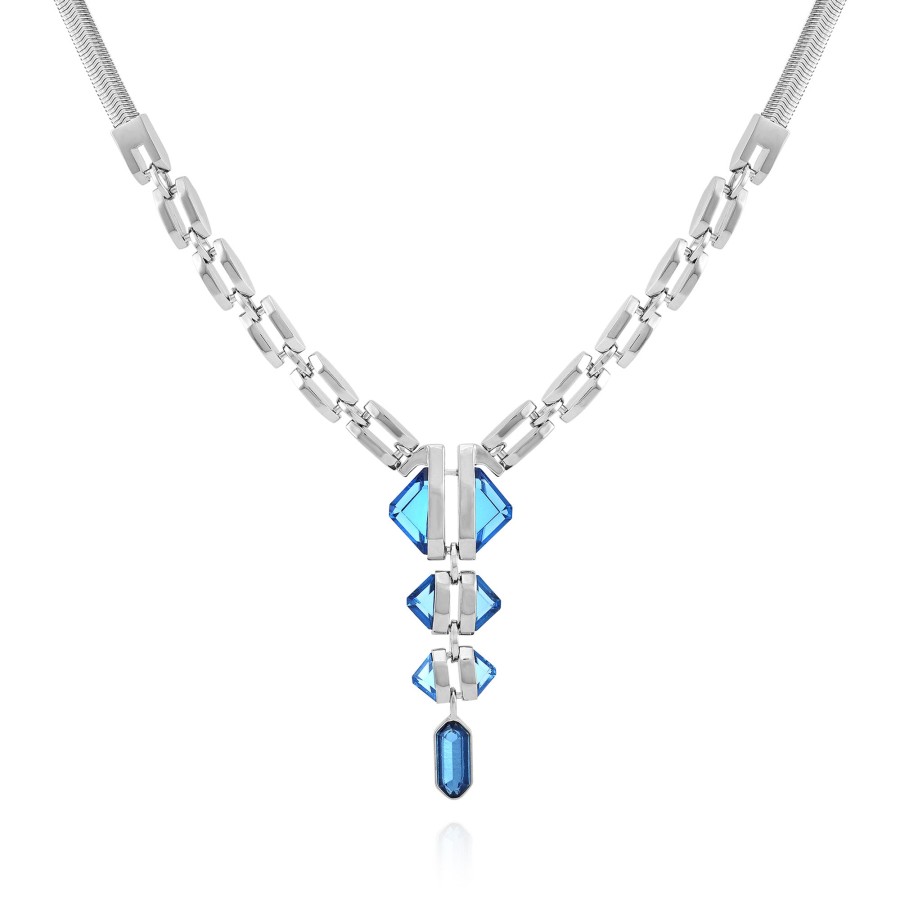 Vince Camuto Necklaces Collana Pietra Blu Argento