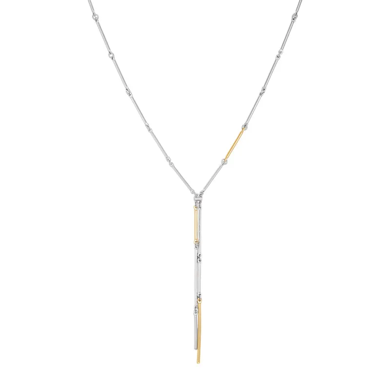 Vince Camuto Due Tono Bar Collana bicolore regolabile