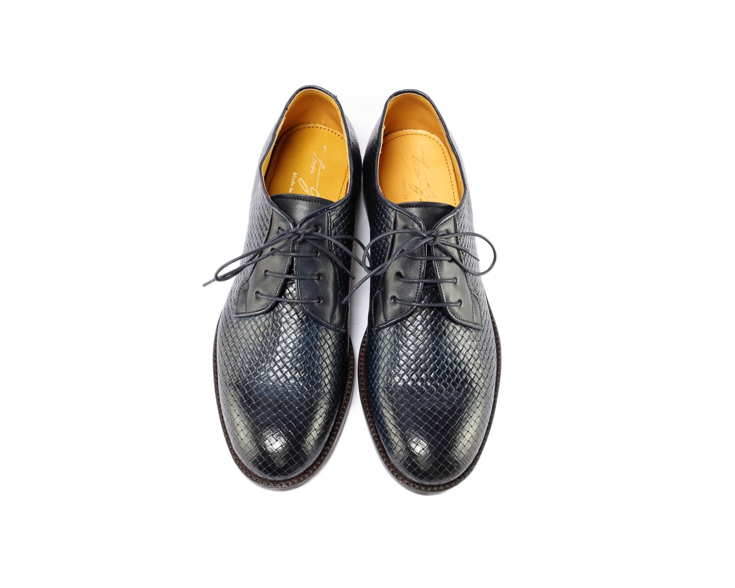 Ton Goût Tone derby uomo pelle blu tacco 25 mm